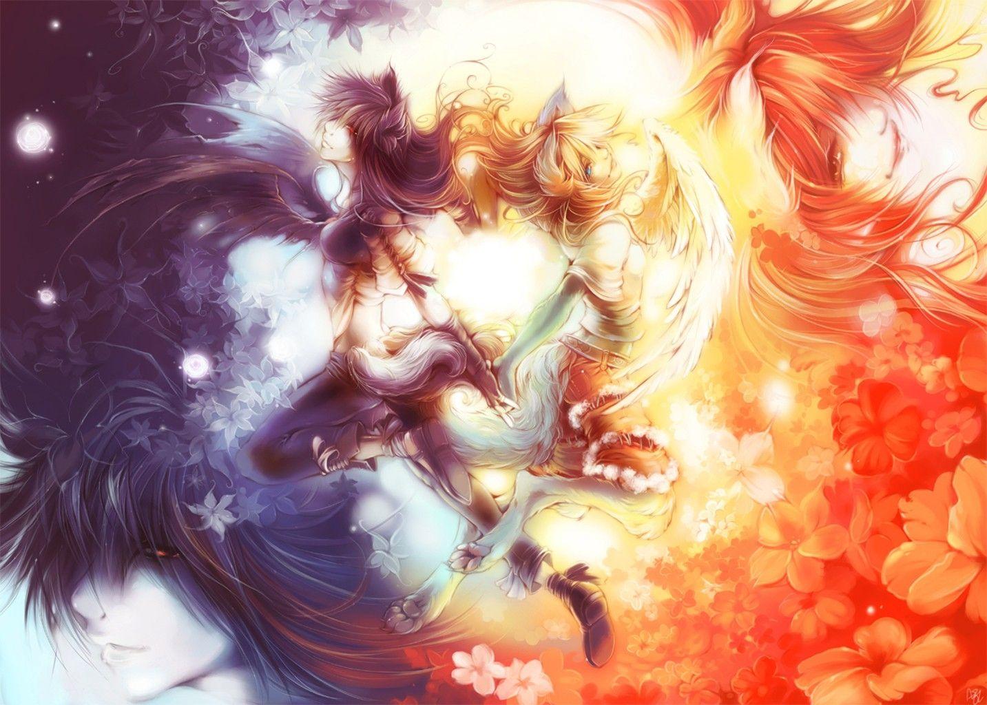1433x1024 fantasy art artwork fox girls 1433x1024 wallpaper High
