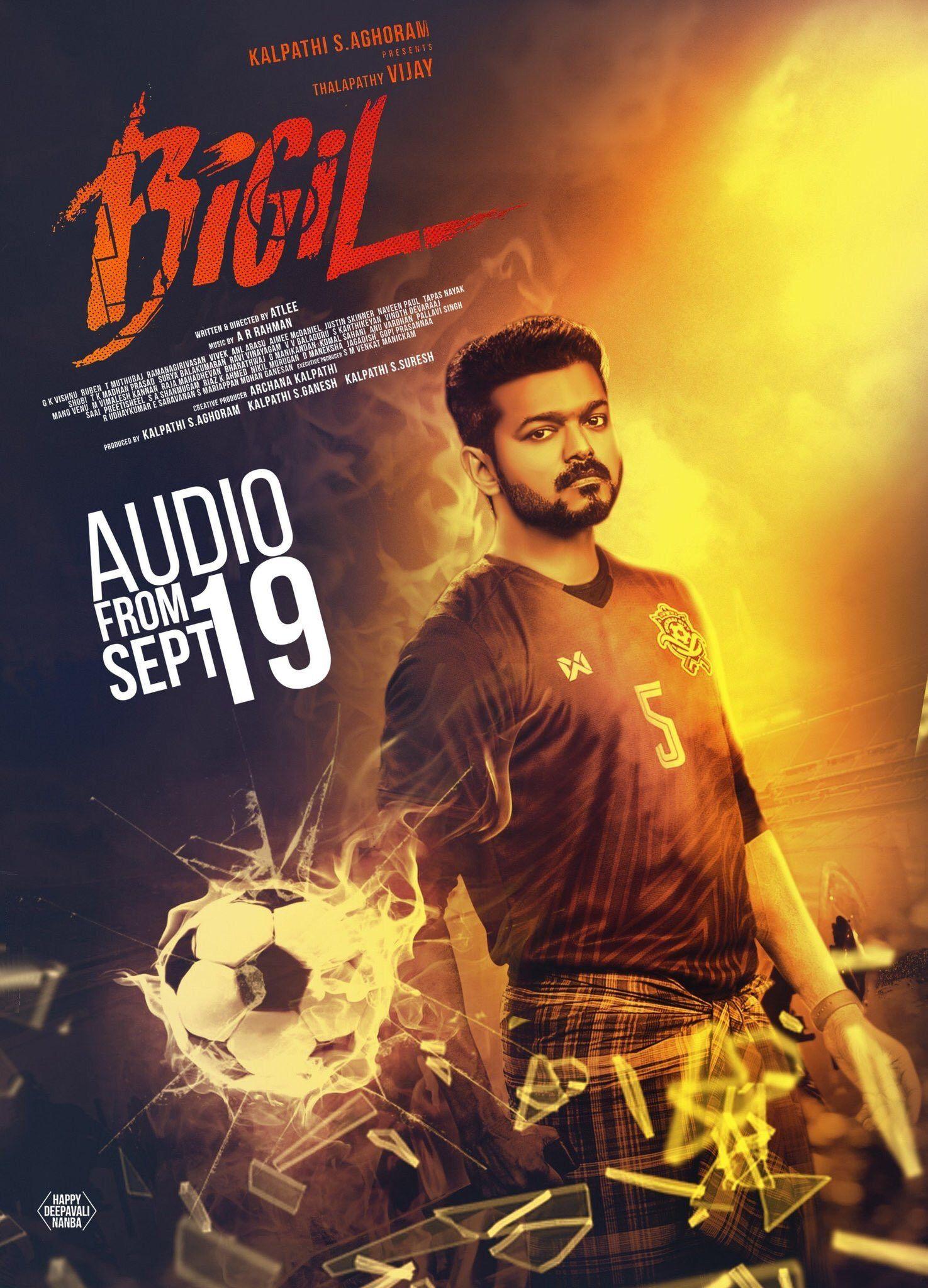 1475x2048 Vijay Bigil Audio Launch Today Poster HD. New Movie Posters