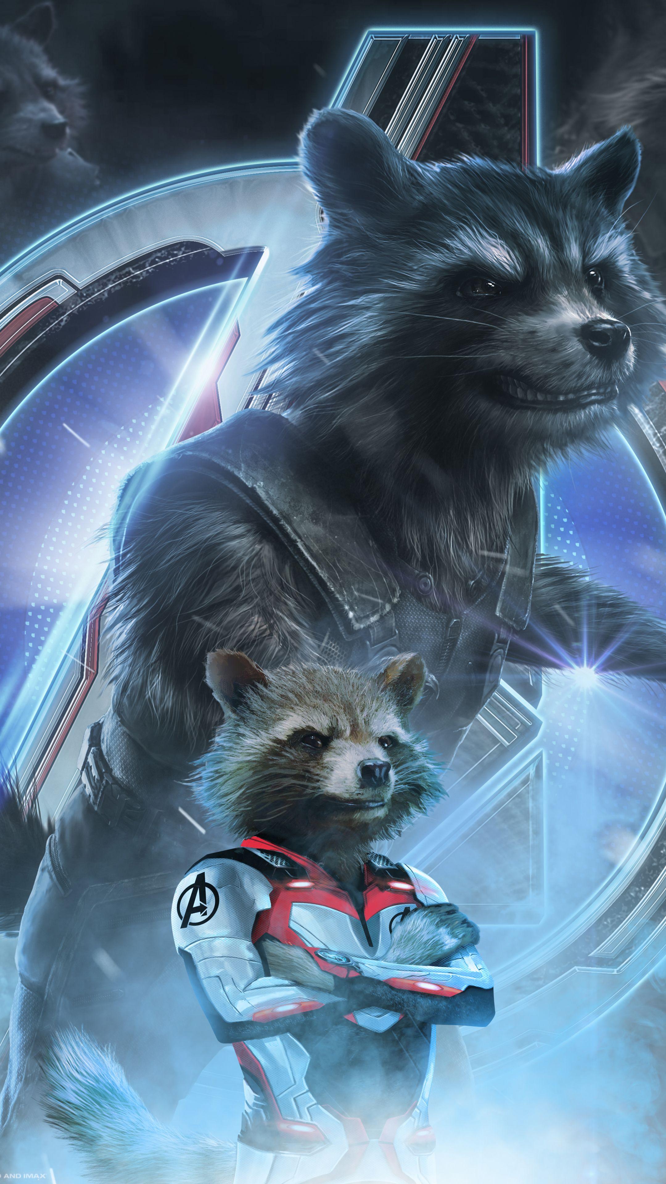 2160x3840 Avengers Endgame Rocket Raccoon Poster Art Sony