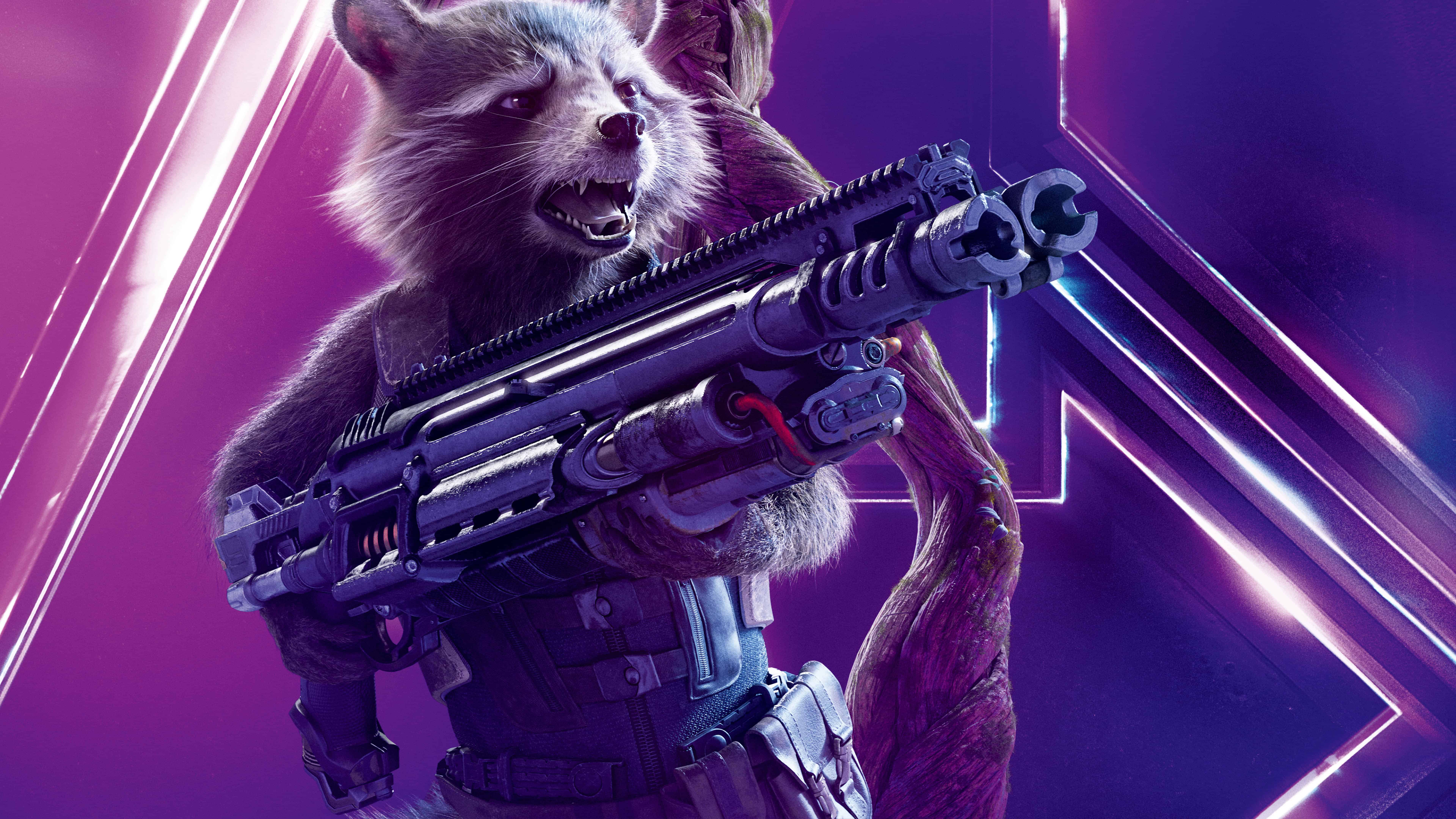 7680x4320 Avengers Infinity War Rocket Raccoon UHD 8K Wallpaper