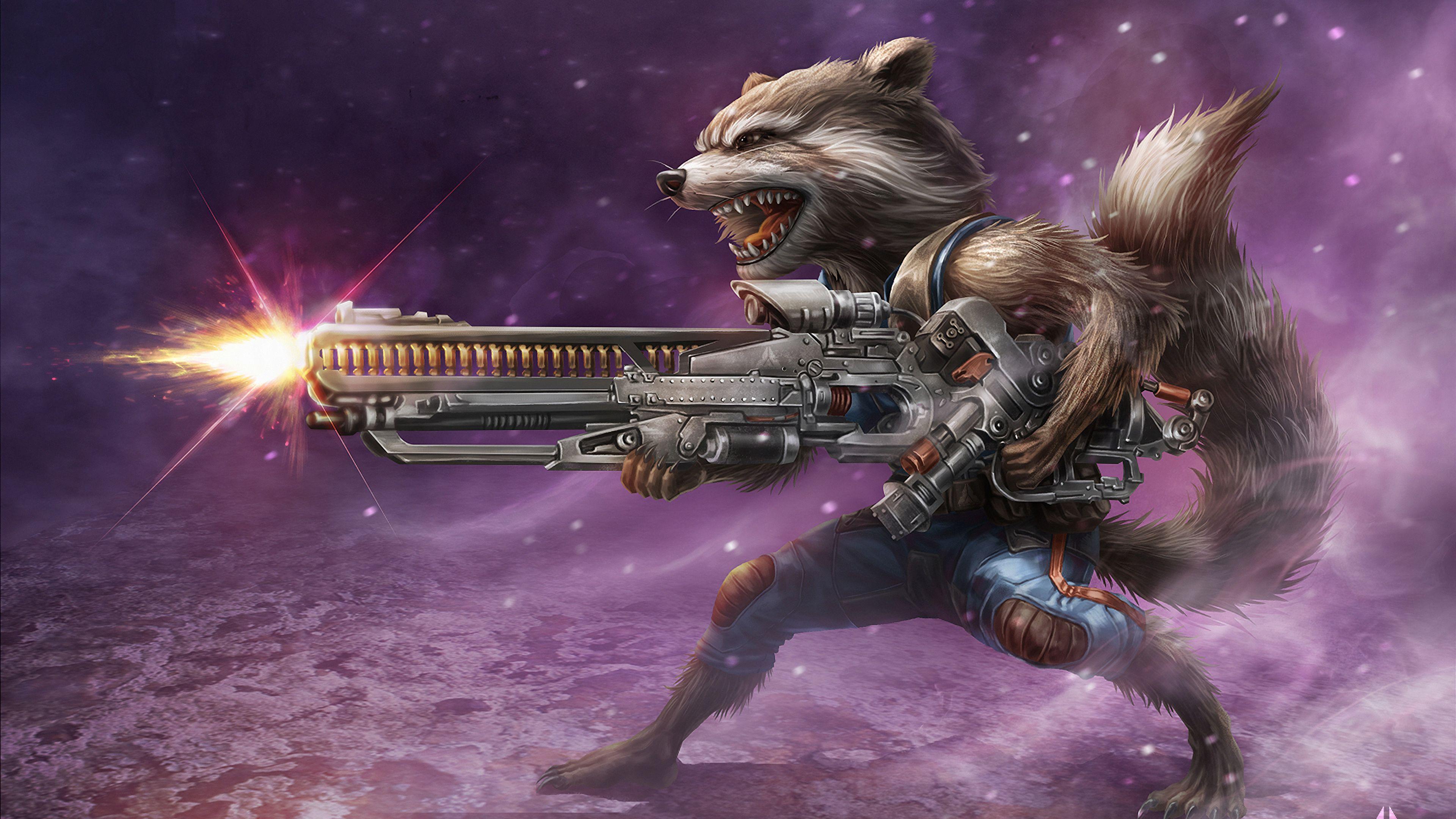 3840x2160 Wallpaper 4k Rocket Raccoon 4k Wallpaper, Artist Wallpaper