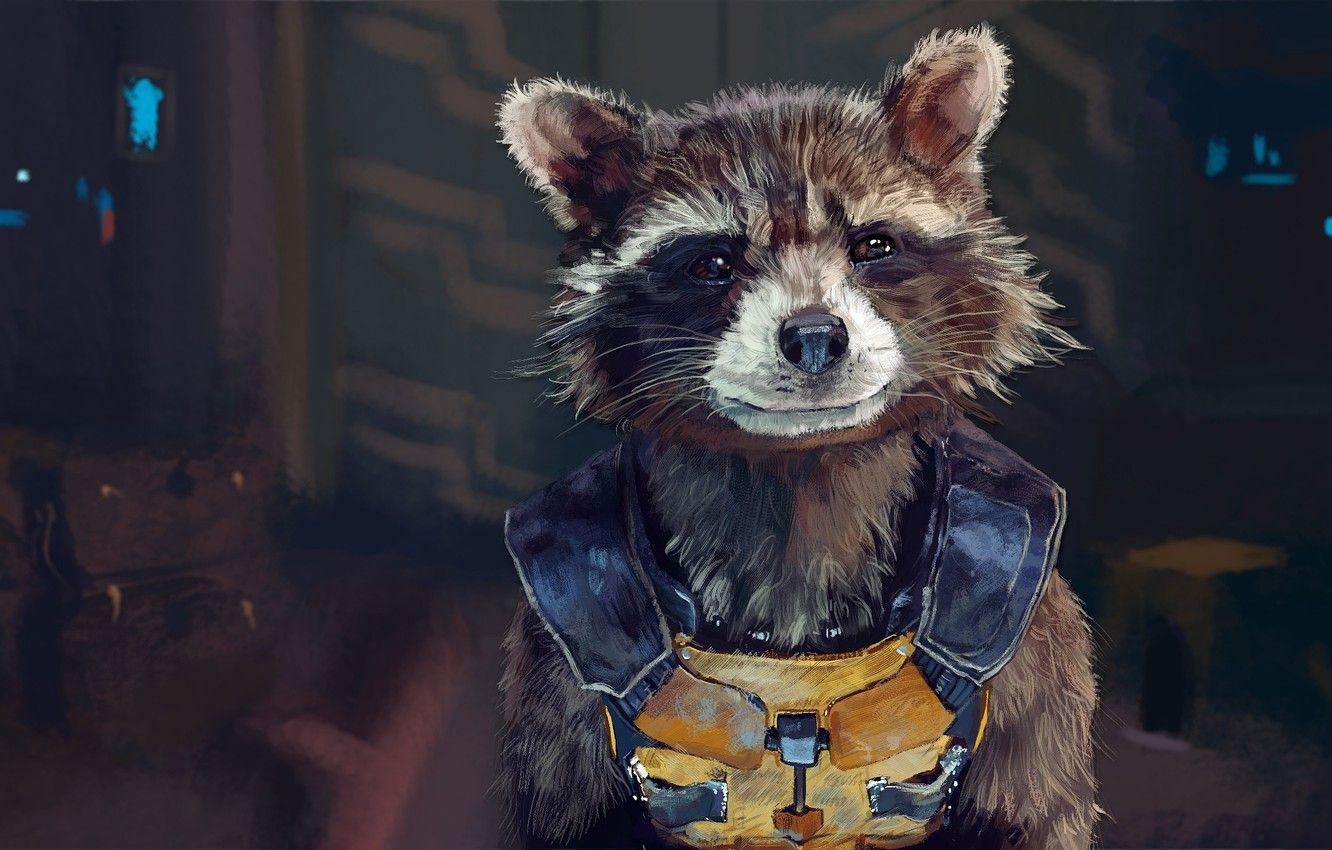 1332x850 Wallpaper raccoon, art, rocket, raccoon, guardians of the galaxy image for desktop, section фильмы