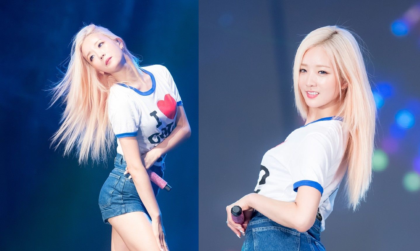 1438x858 Apink Bomi's blonde hair and blue eyes