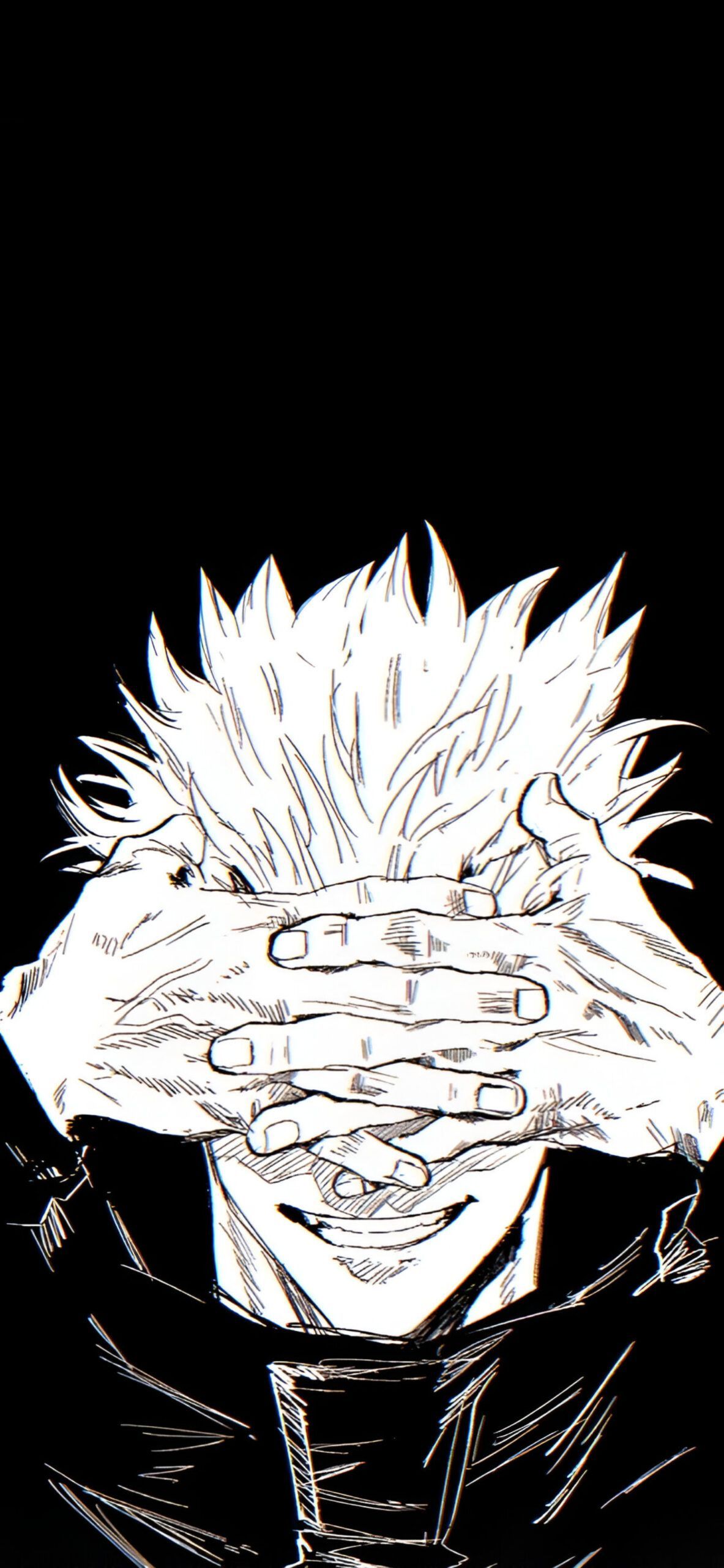 1183x2560 Gojo Satoru Black Anime Wallpaper