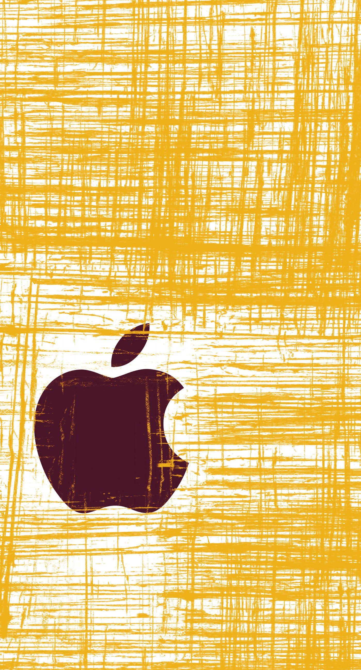 1398x2592 Apple logo cool yellow. wallpaper.sc iPhone8Plus