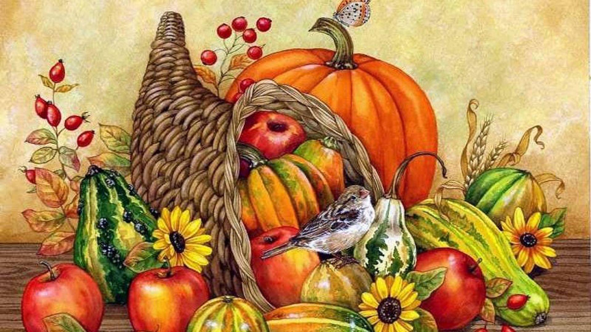 1920x1080 Thanksgiving Cornucopia Wallpaper