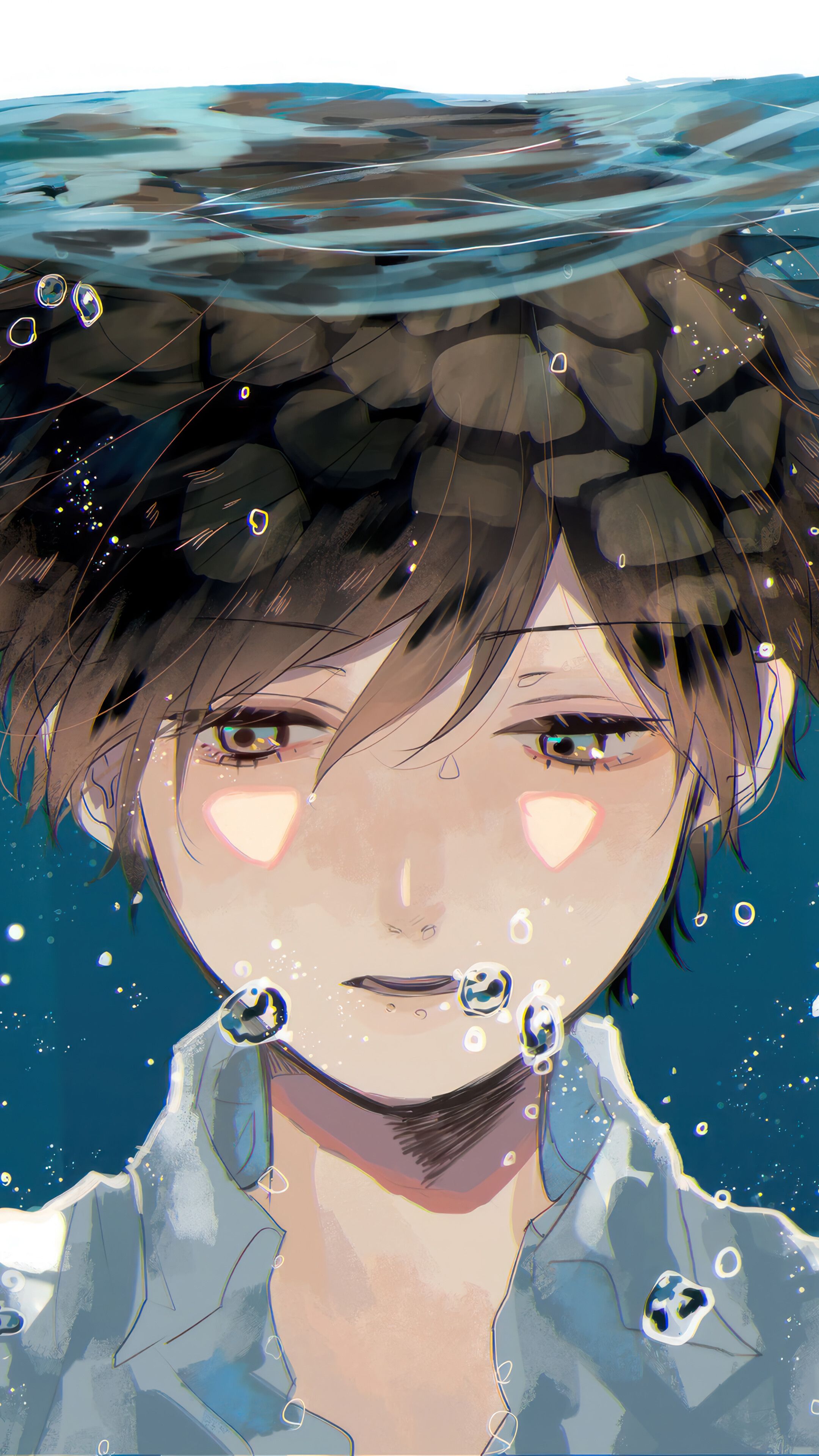 2160x3840 Anime Boy Underwater 4K Wallpaper iPhone HD Phone i