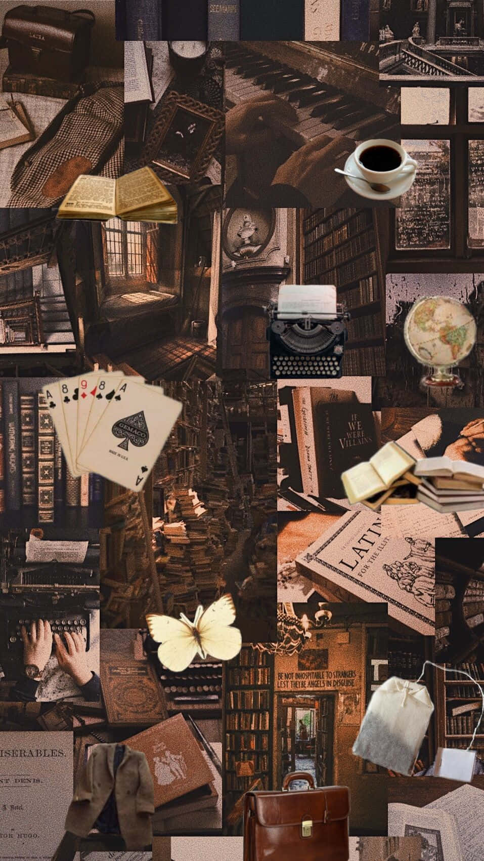 957x1701 Dark Academia Aesthetic Library Scene