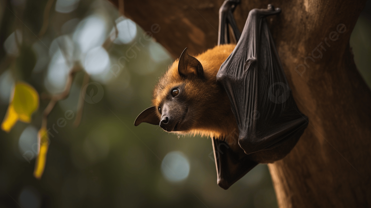 1200x673 Brown Bat Hangs Off A Branch Background