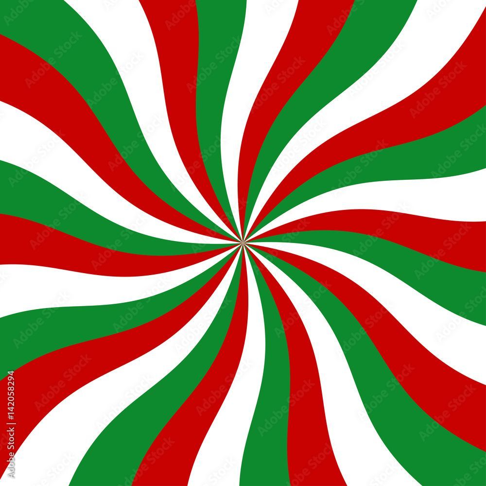 1000x1000 Sunburst red, green and white vector