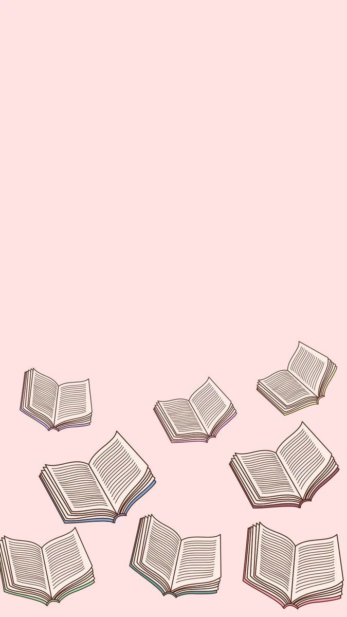 675x1200 Scattered Books Wallpaper