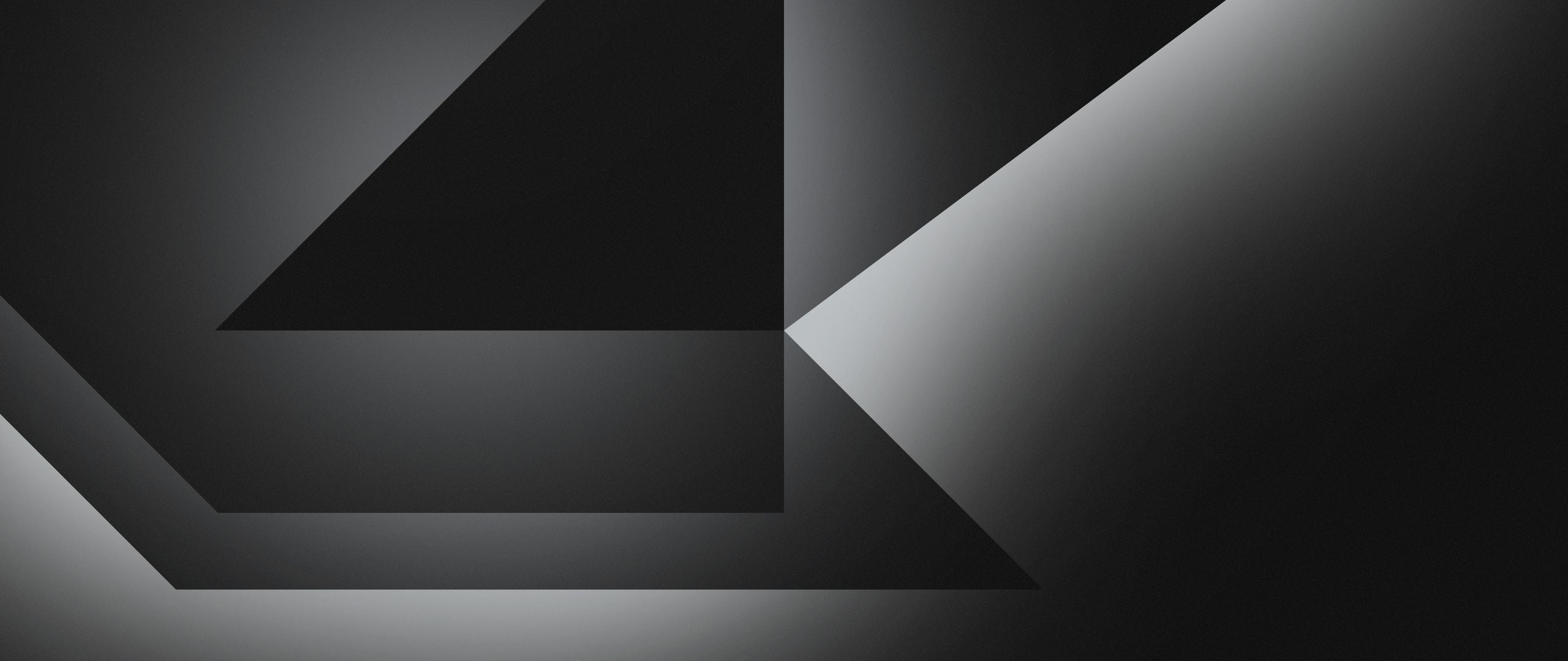 2560x1080 Dark Grey Abstract Shapes 4k