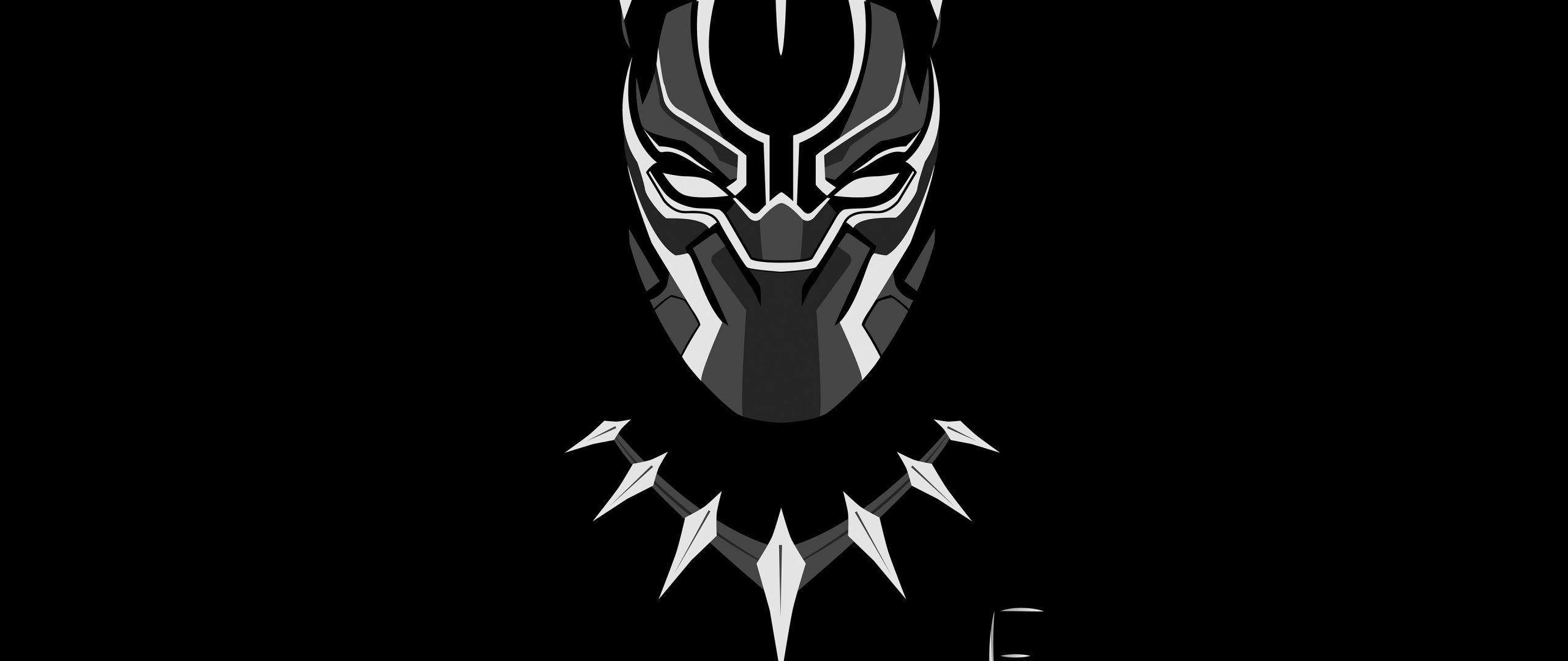 2560x1080 Wallpaper Black Panther, Face