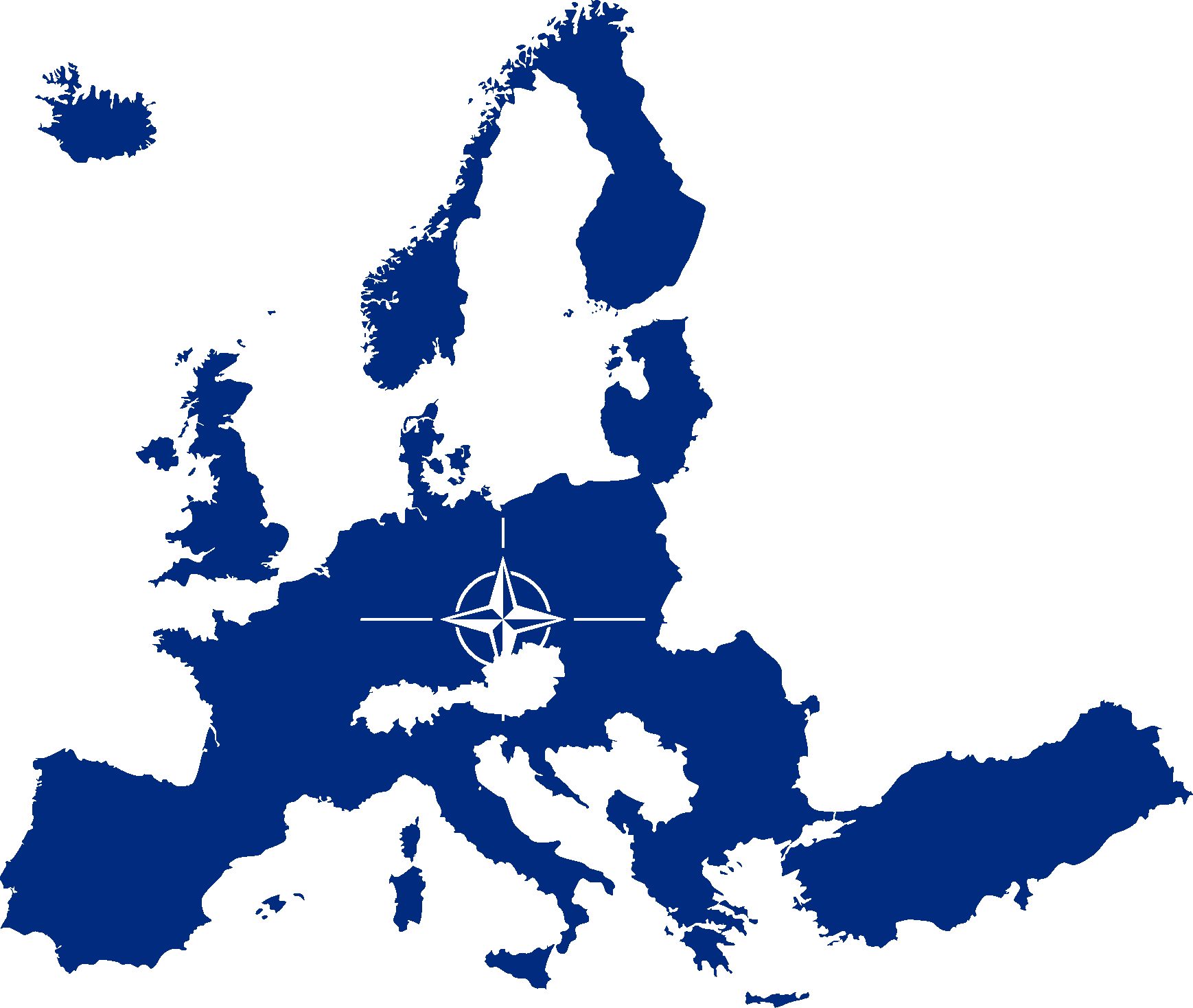 1738x1468 Flag map of NATO Countries Europe