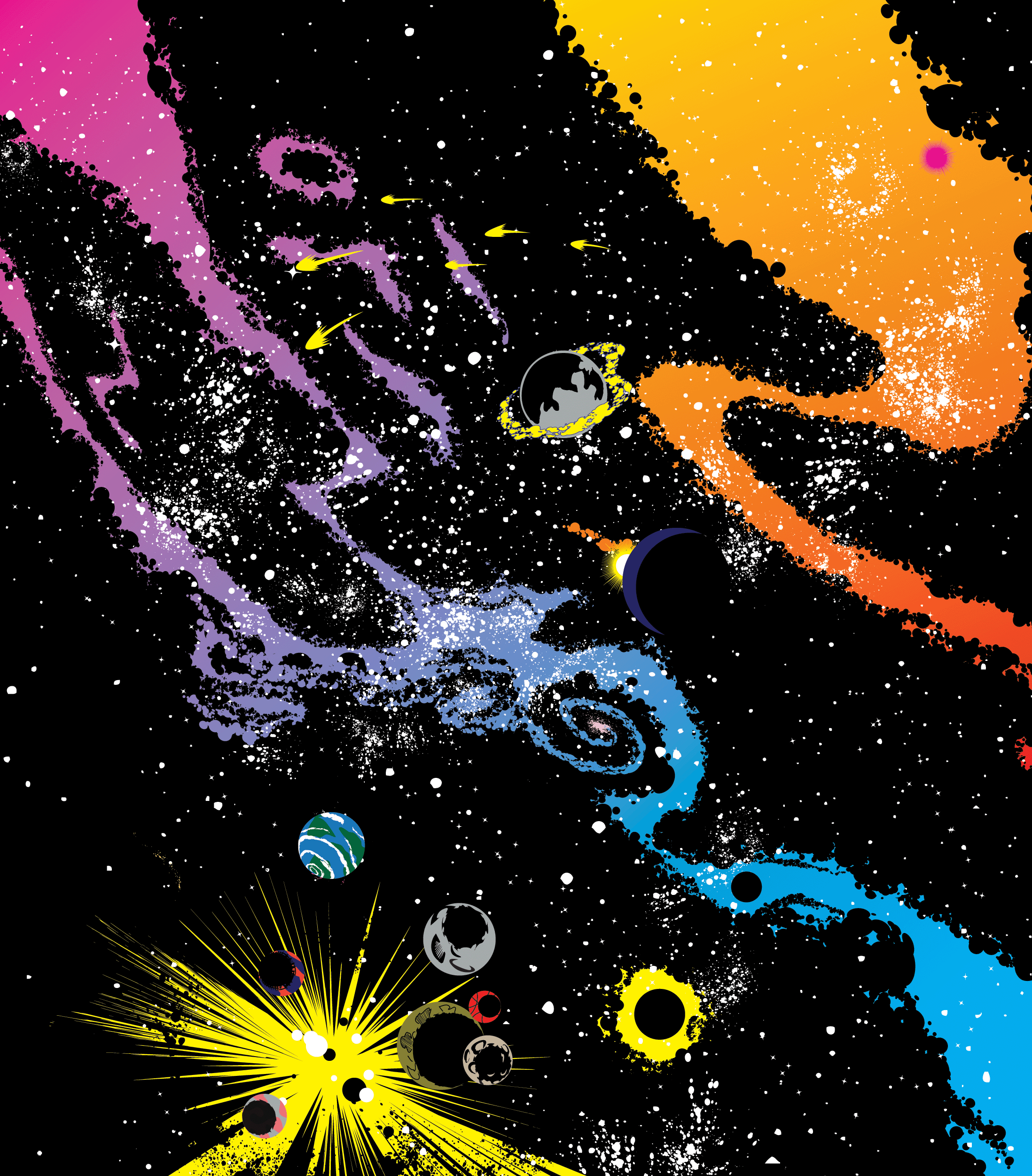 2196x2502 Comic Book Space Background. Space art