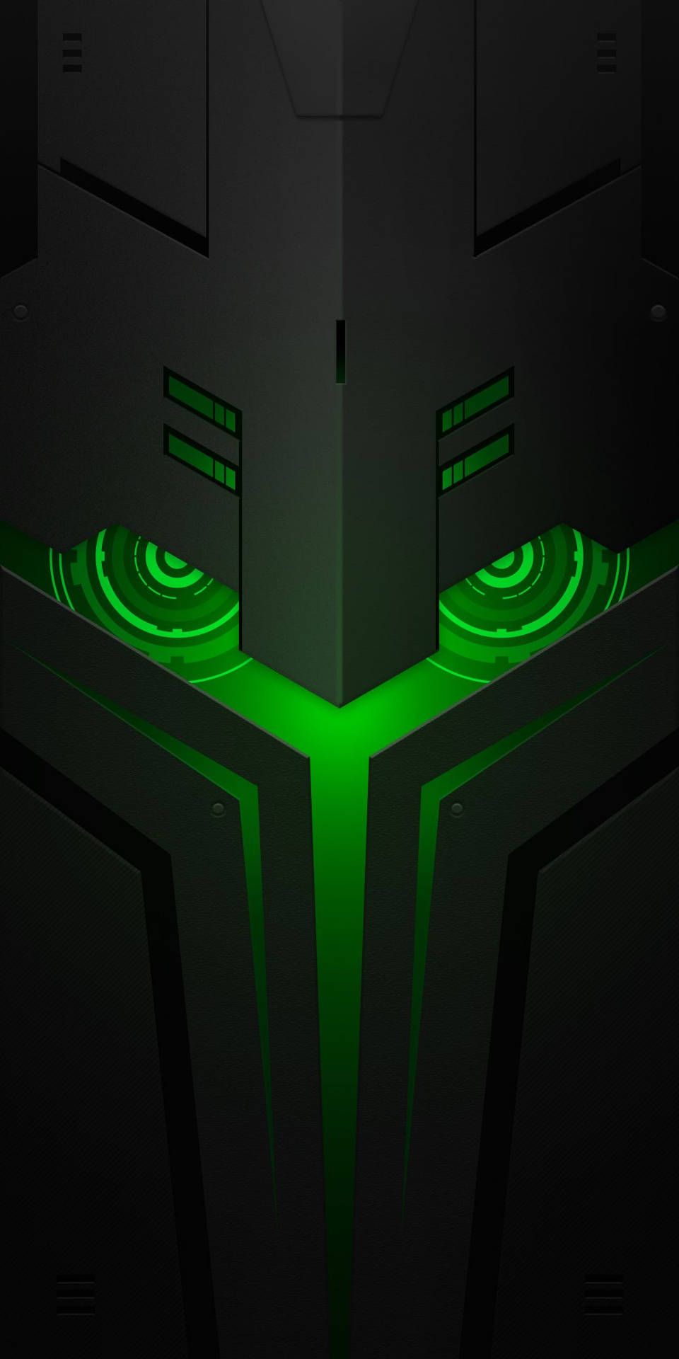 960x1920 Robot With Cool Green Eyes Wallpaper