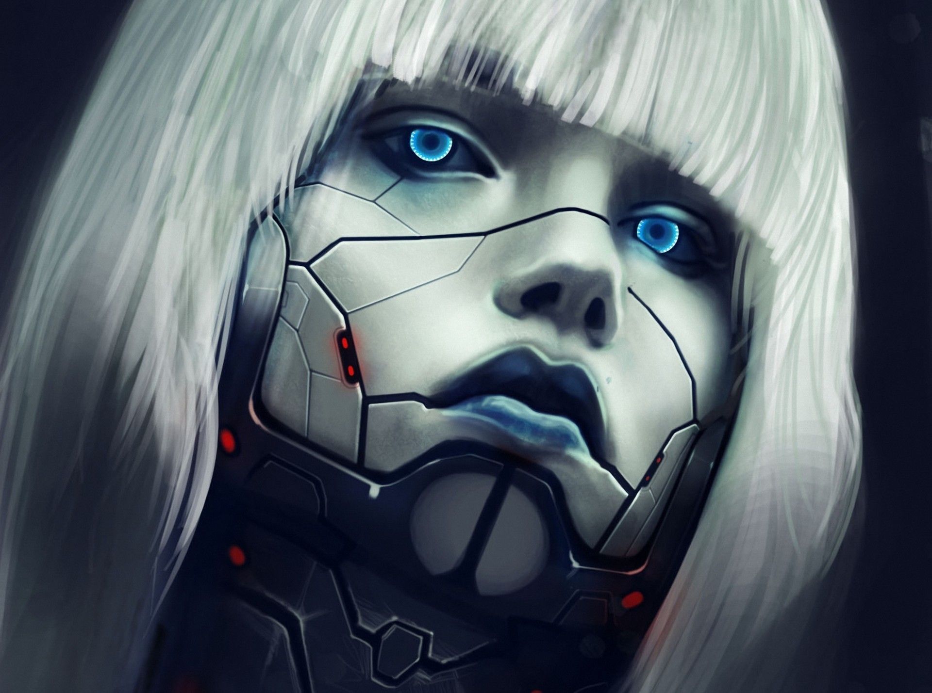 1920x1429 Desktop Wallpaper Eyes robots Blonde