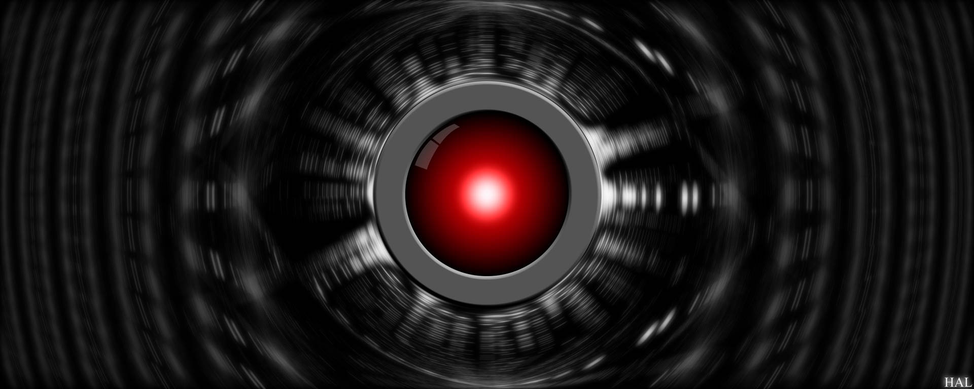 1920x768 Hal 9000 Robotic Red Eye Wallpaper