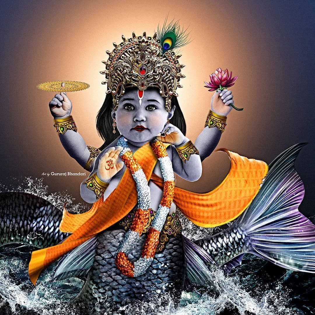 1080x1080 Matsya avatar of lord Vishnu
