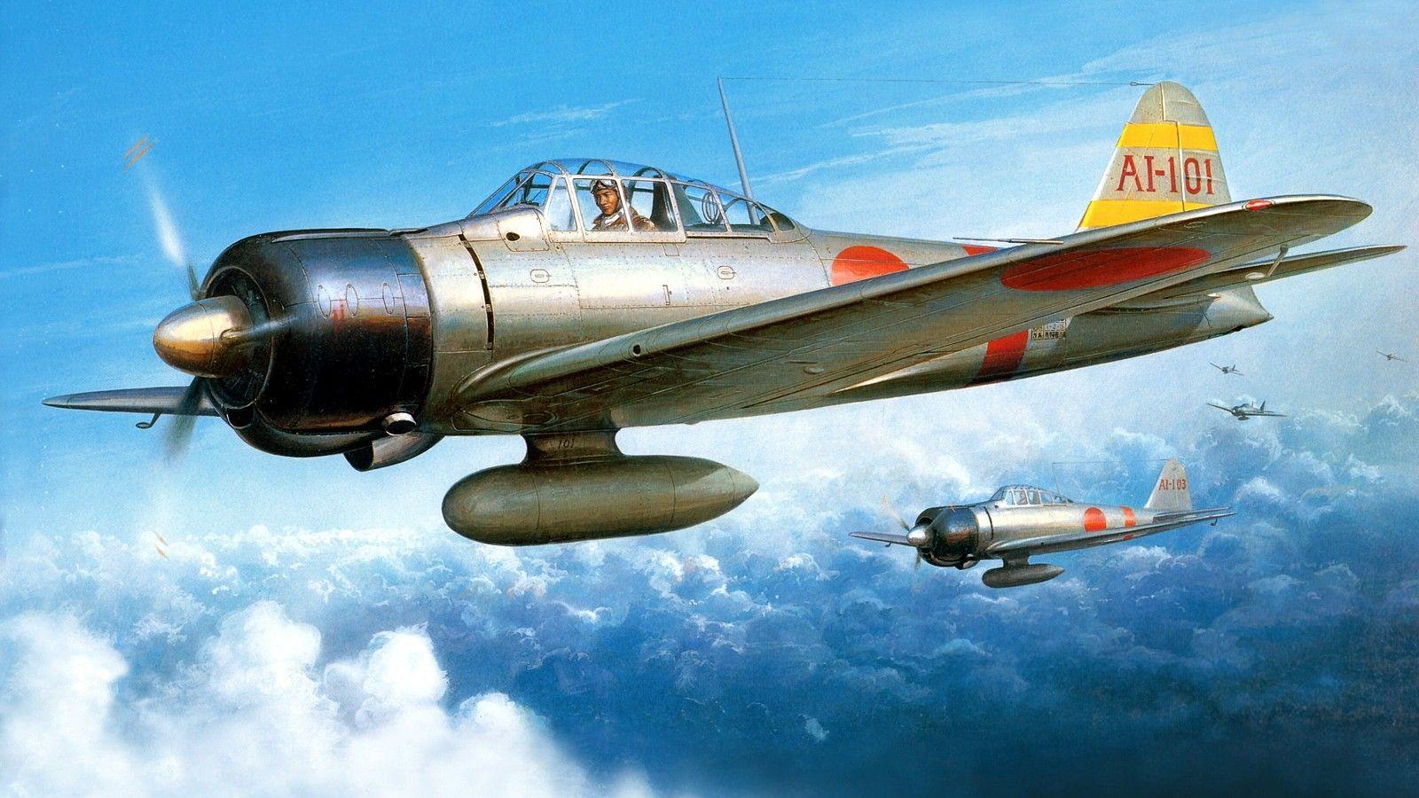 1600x900 Japan, World War II, Zero, Mitsubishi, Airplane, Military, Military
