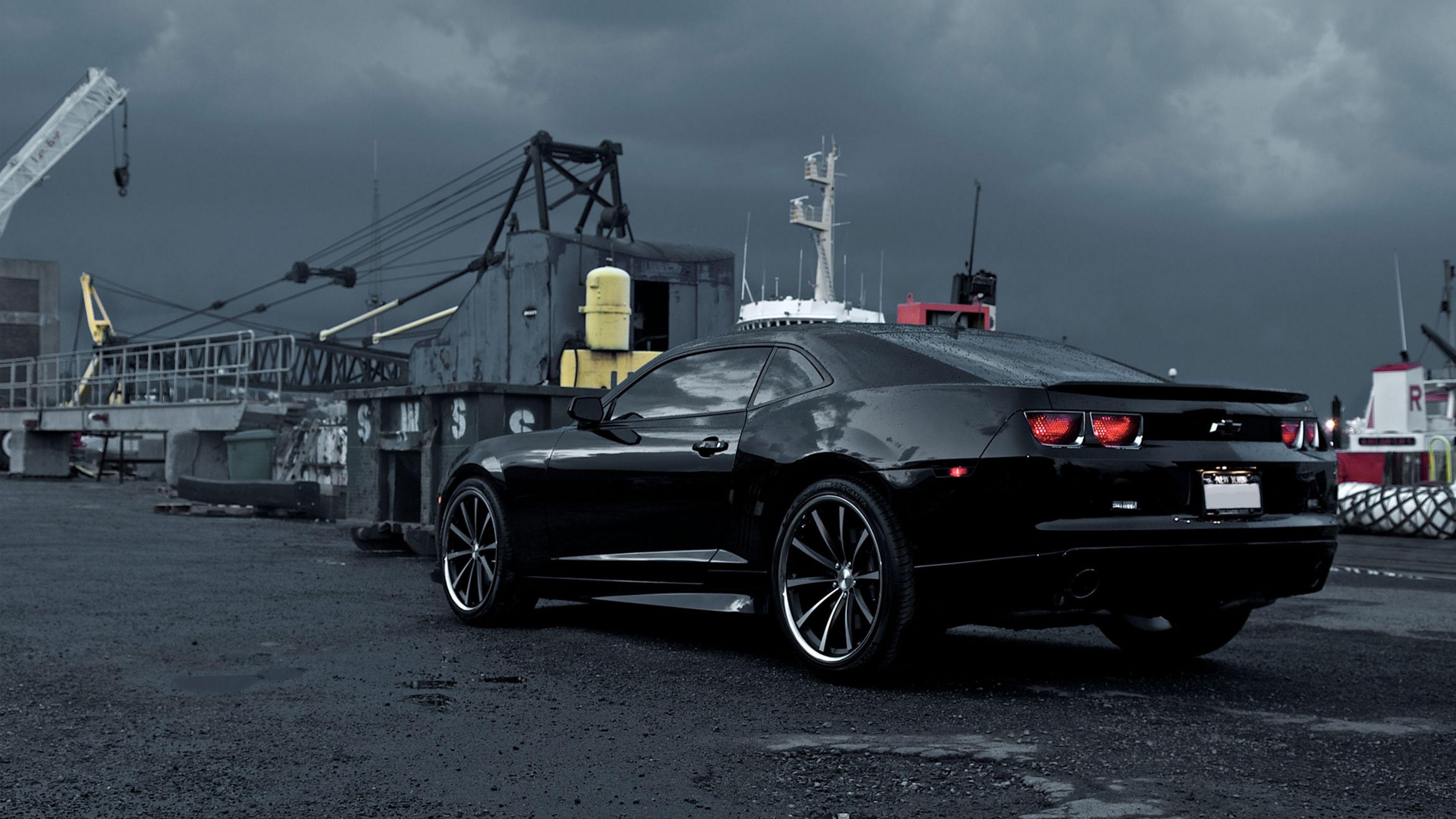 3840x2160 Chevrolet Camaro Black Wallpaper High Quality Resolution