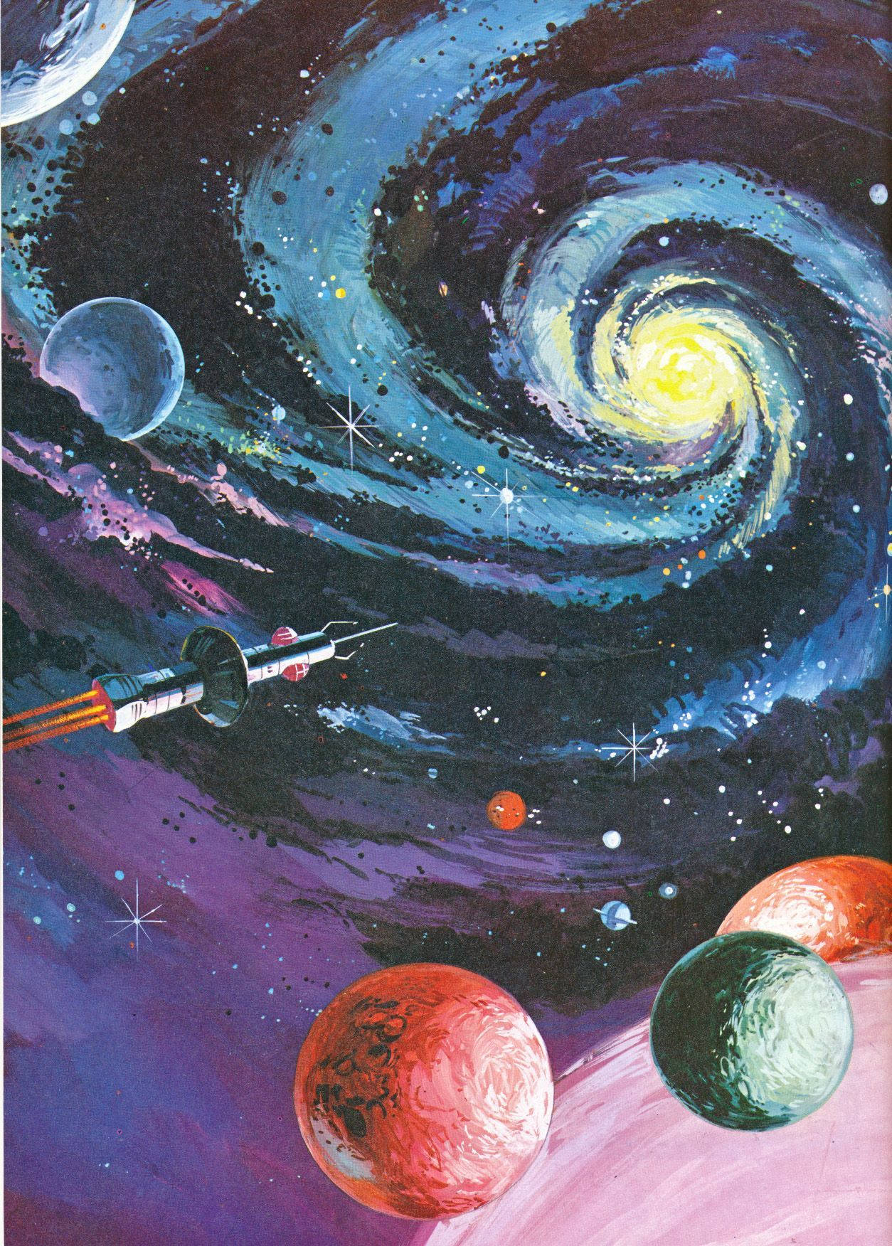 1254x1752 Milky Way Retro Space Wallpaper