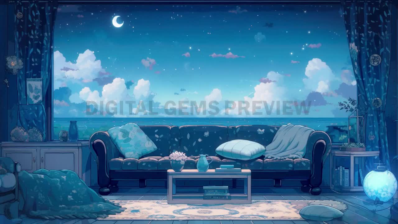 1280x720 Animated Vtuber Background for Twitch