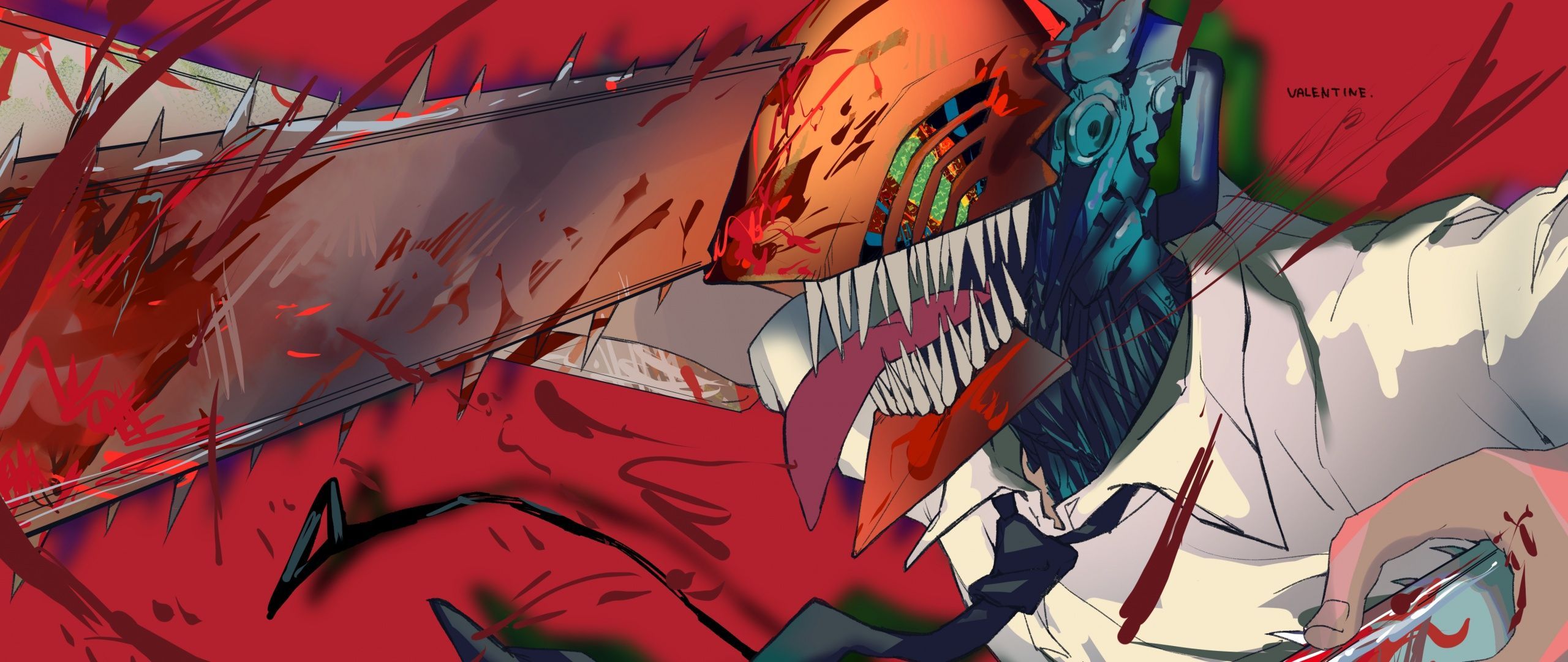 2560x1080 Denji Wallpaper 4K, Devil Hunter