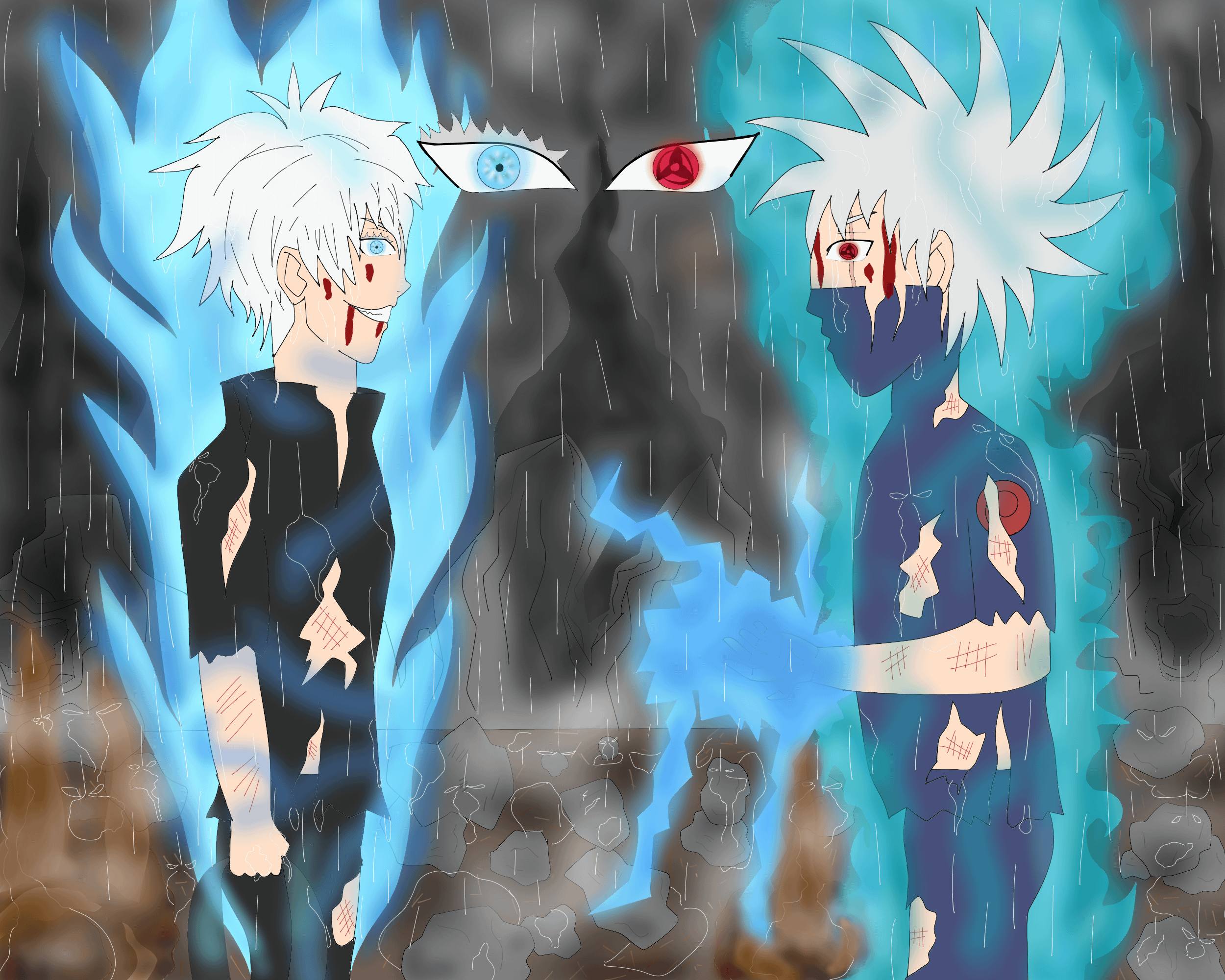 2500x2000 Kakashi vs Gojo
