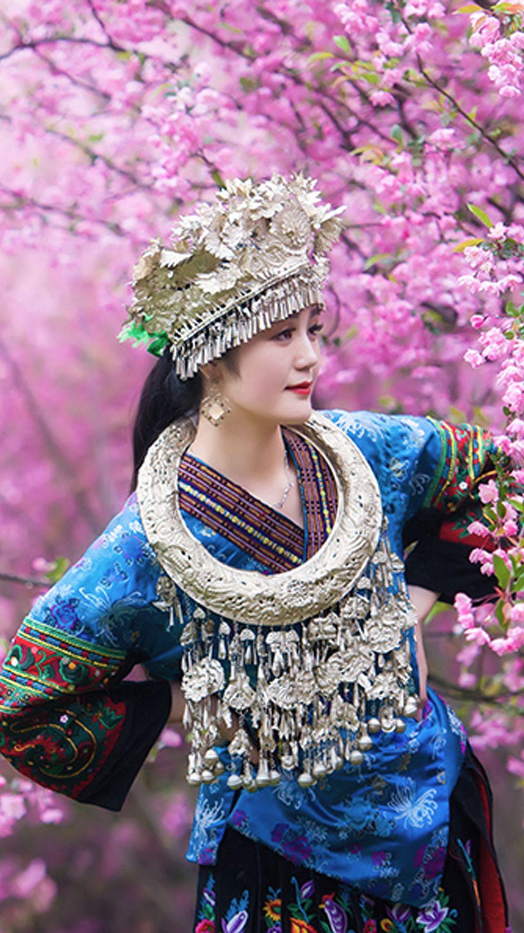 1080x1920 Chinese Ethnic Culture girl Android wallpaper HD