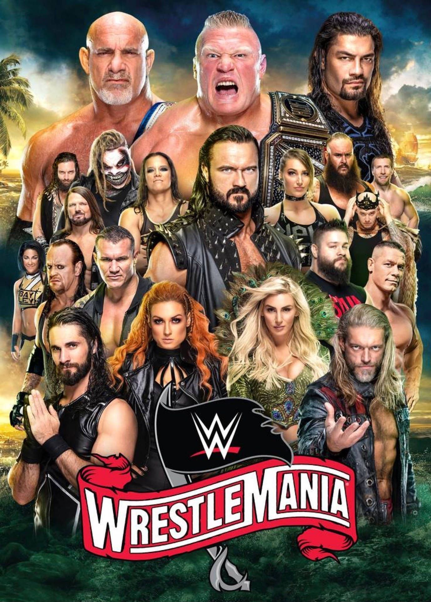 1377x1920 Download WWE Wrestlemania Wrestlers Wallpaper