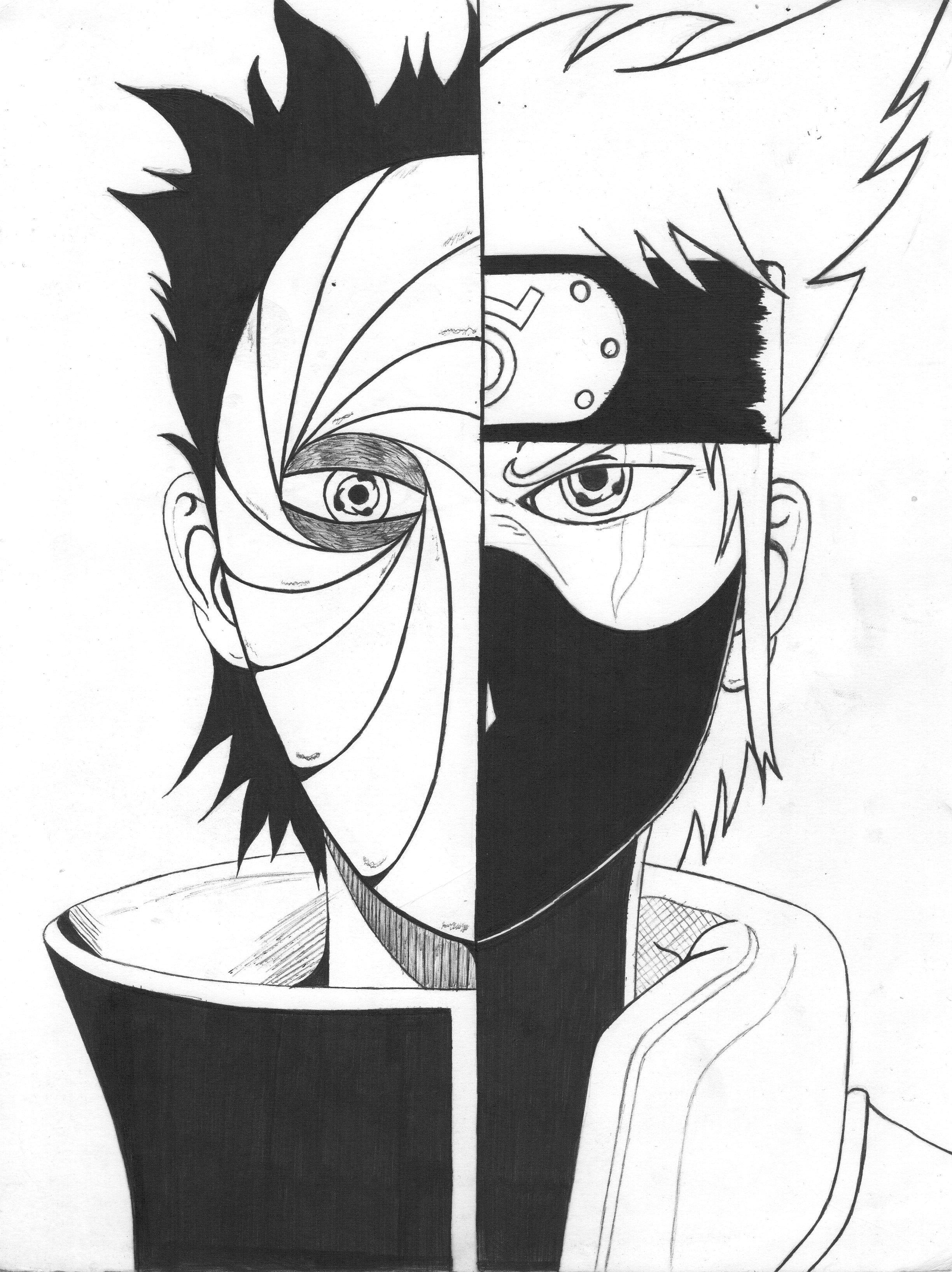 2448x3269 Obito and Kakashi illustration, Hatake Kakashi, anime boys