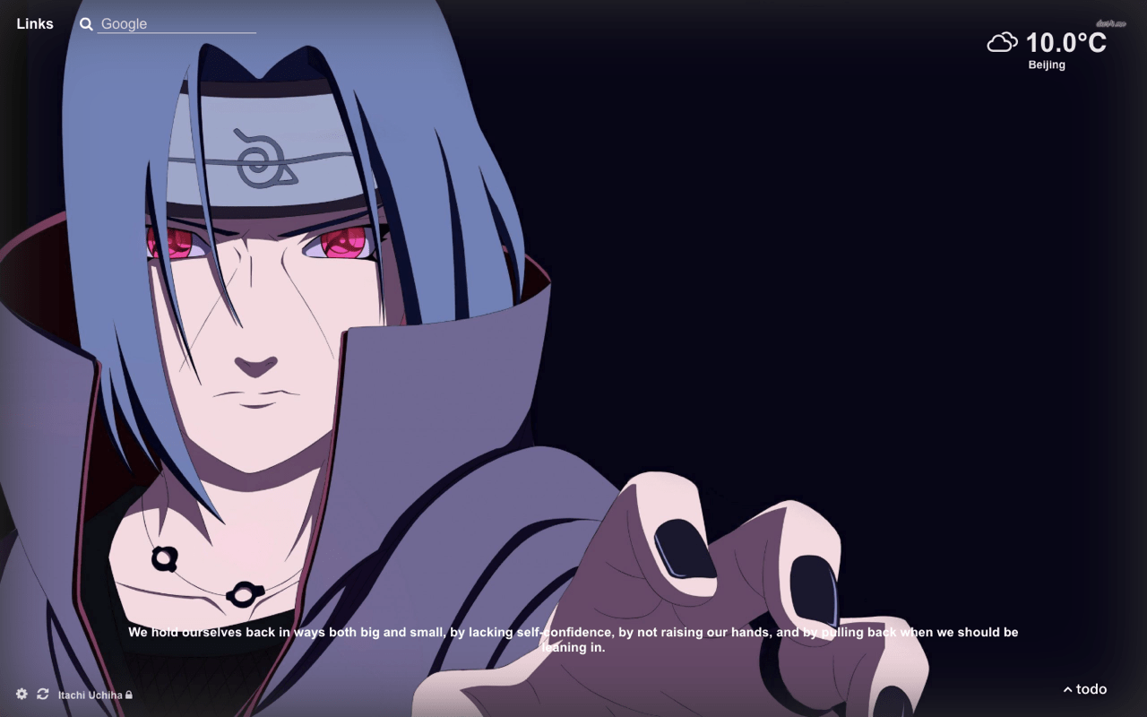 1280x800 Naruto Uchiha Wallpaper New Tab Theme