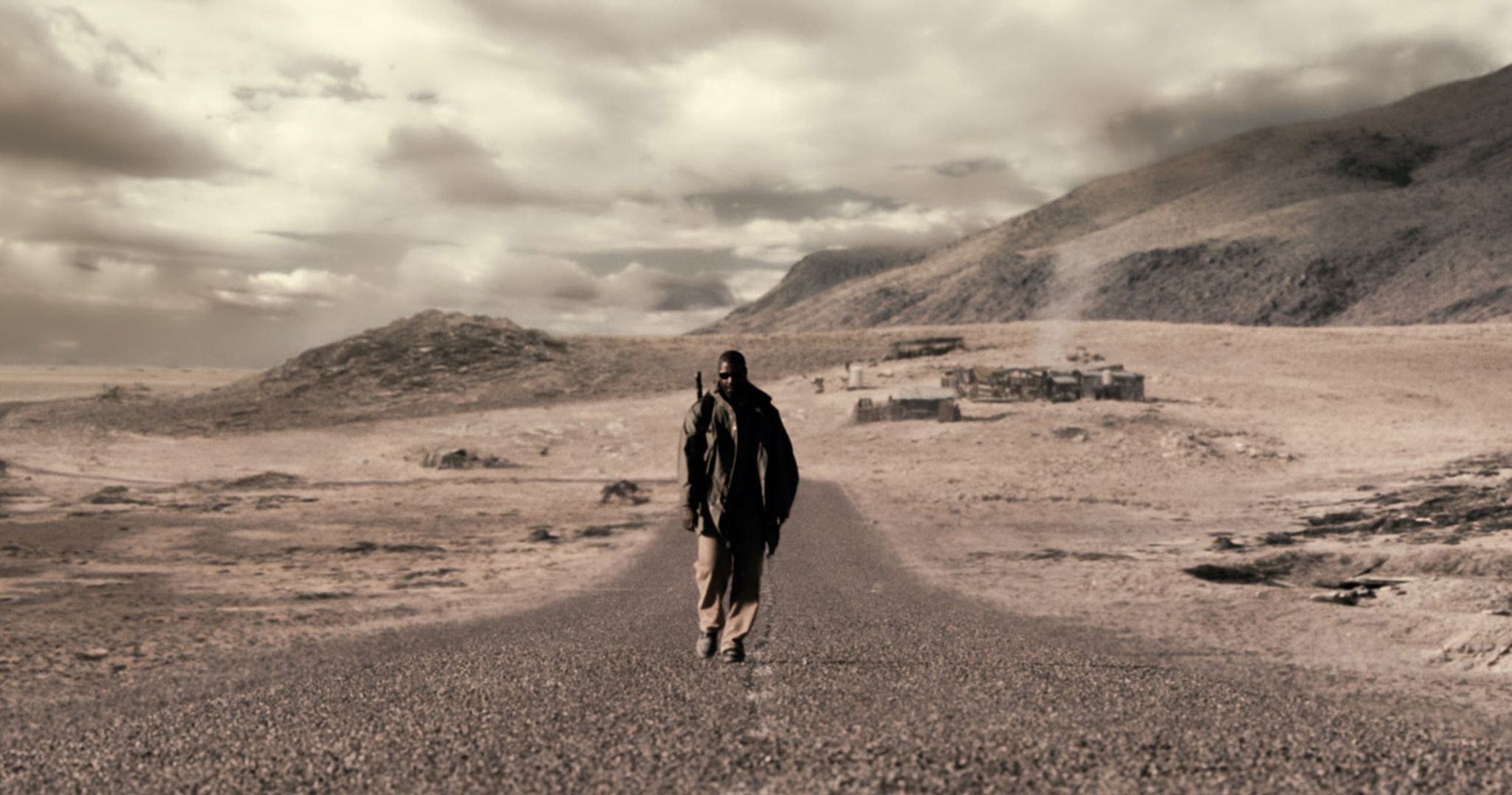 2052x1080 Wallpaper road, mountains, the book