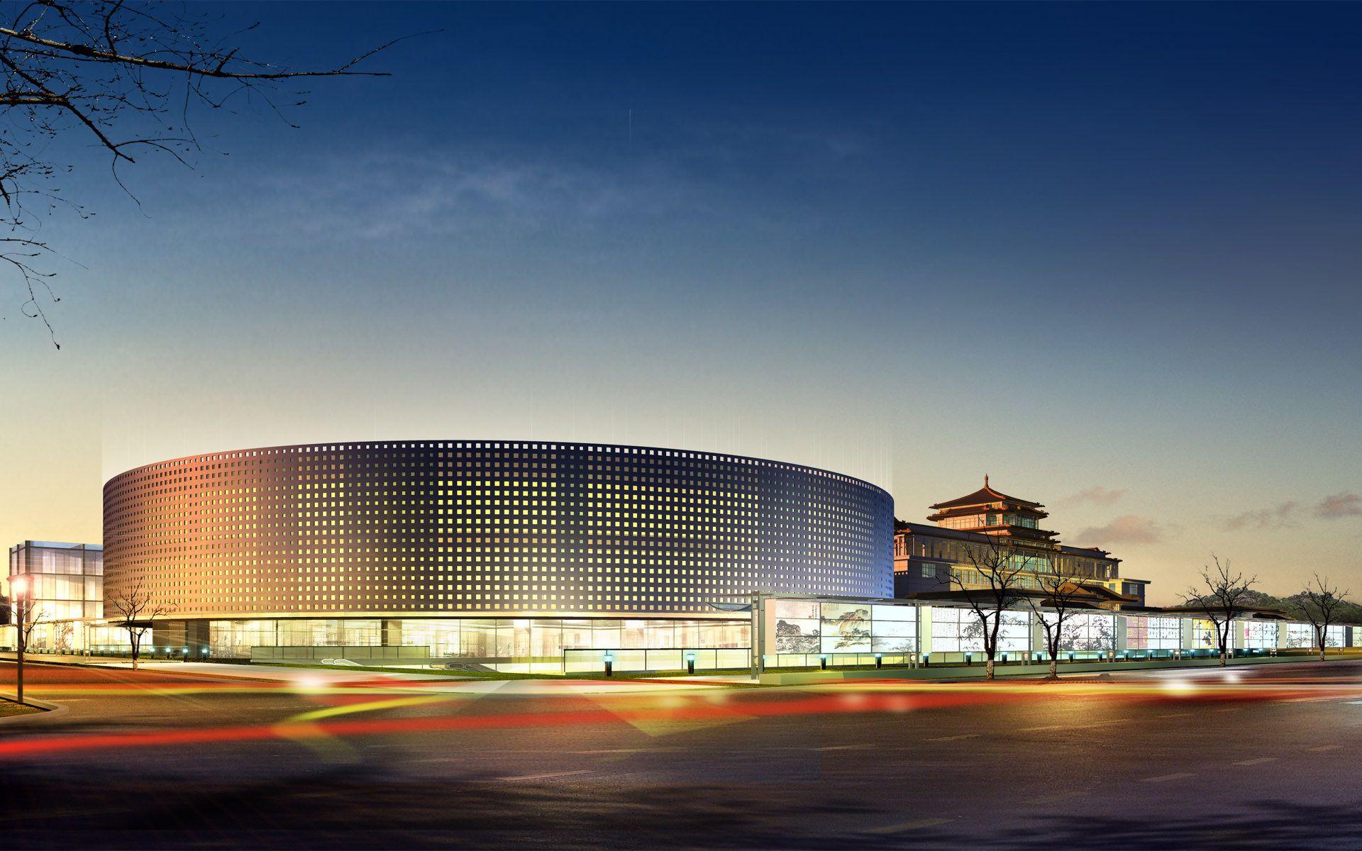 1920x1200 Modern Architecture Circular Building Desktop Wallpaper