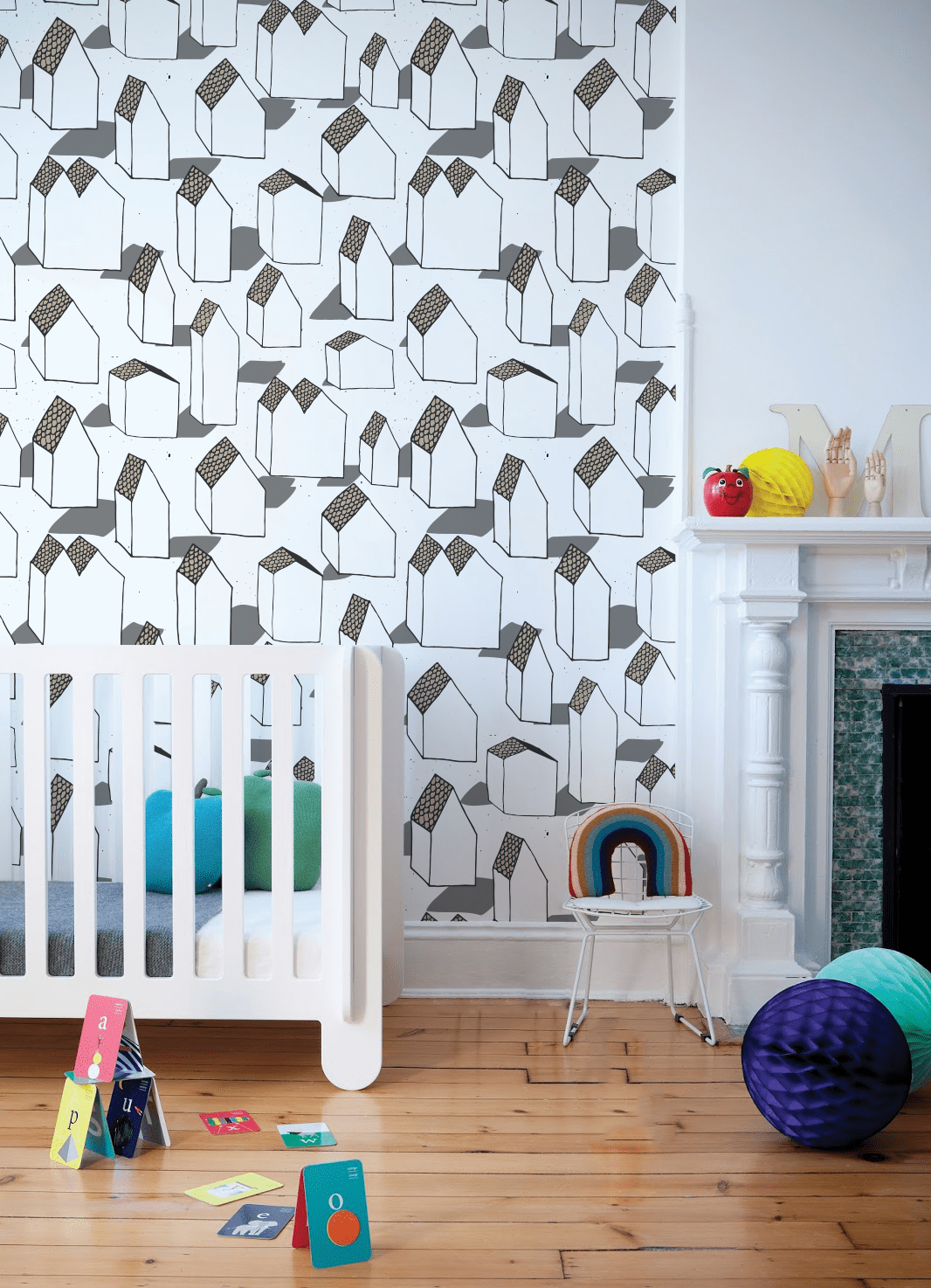 1066x1474 Modern Houses removable wallpaper. Nursery / kids