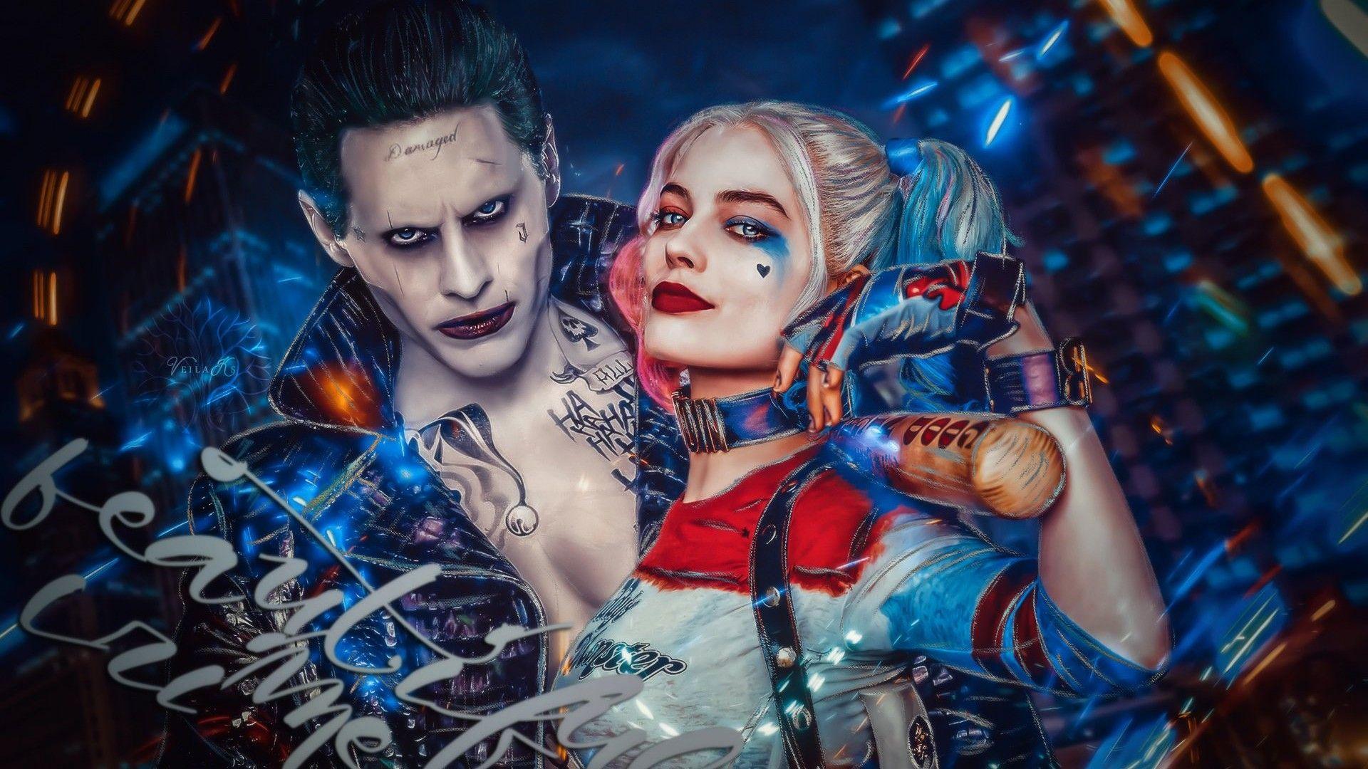 1920x1080 Wallpaper Harley Quinn and Joker Desktop Cute Wallpaper