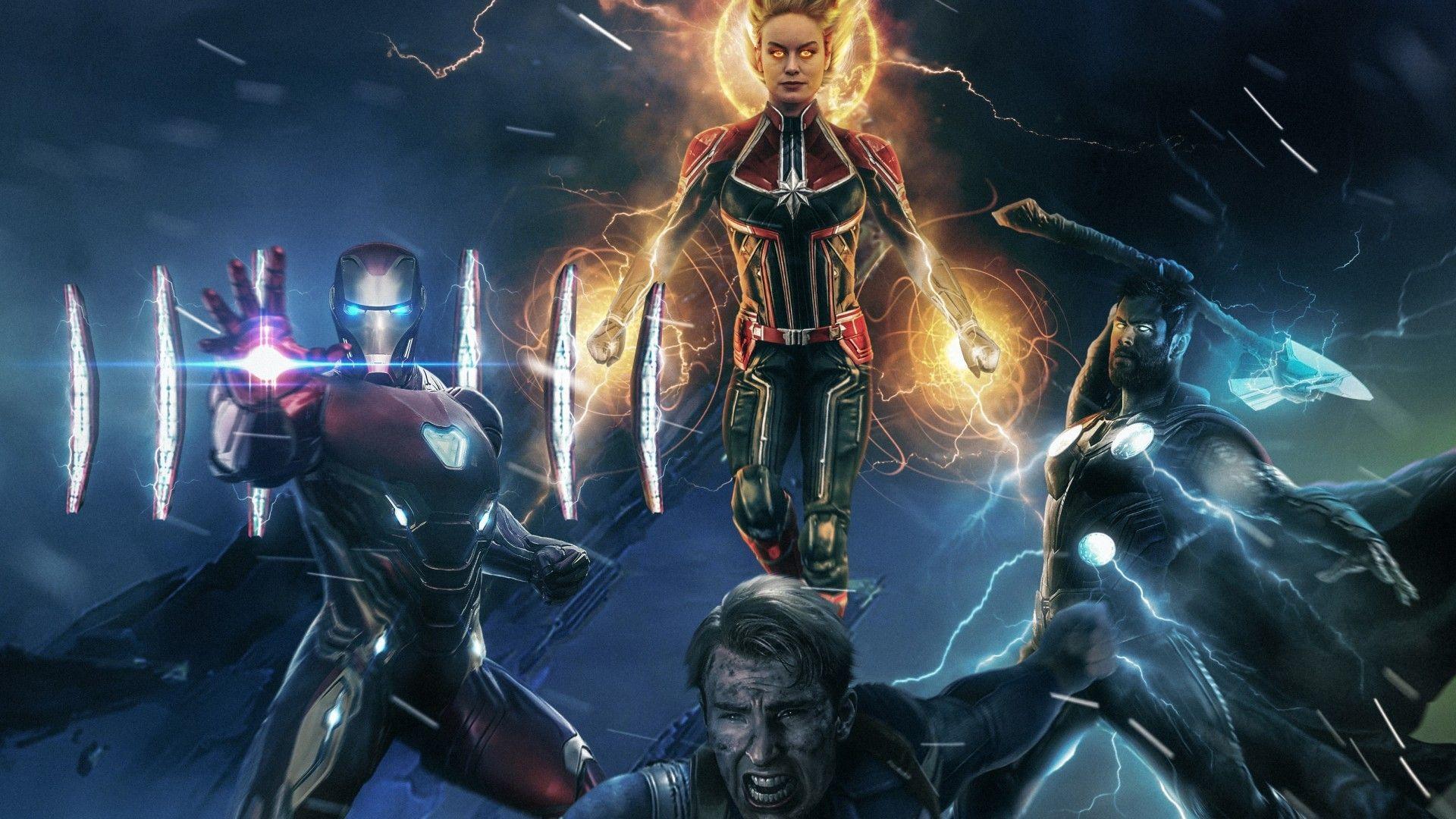 1920x1080 Download 1920x1080 Avengers Captain Marvel, Iron Man