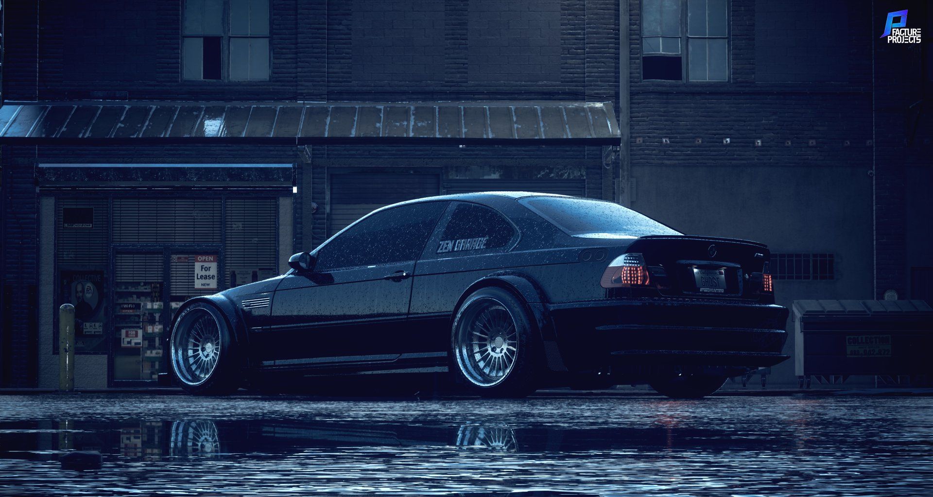 1920x1023 Night Run: Black BMW M3 E46