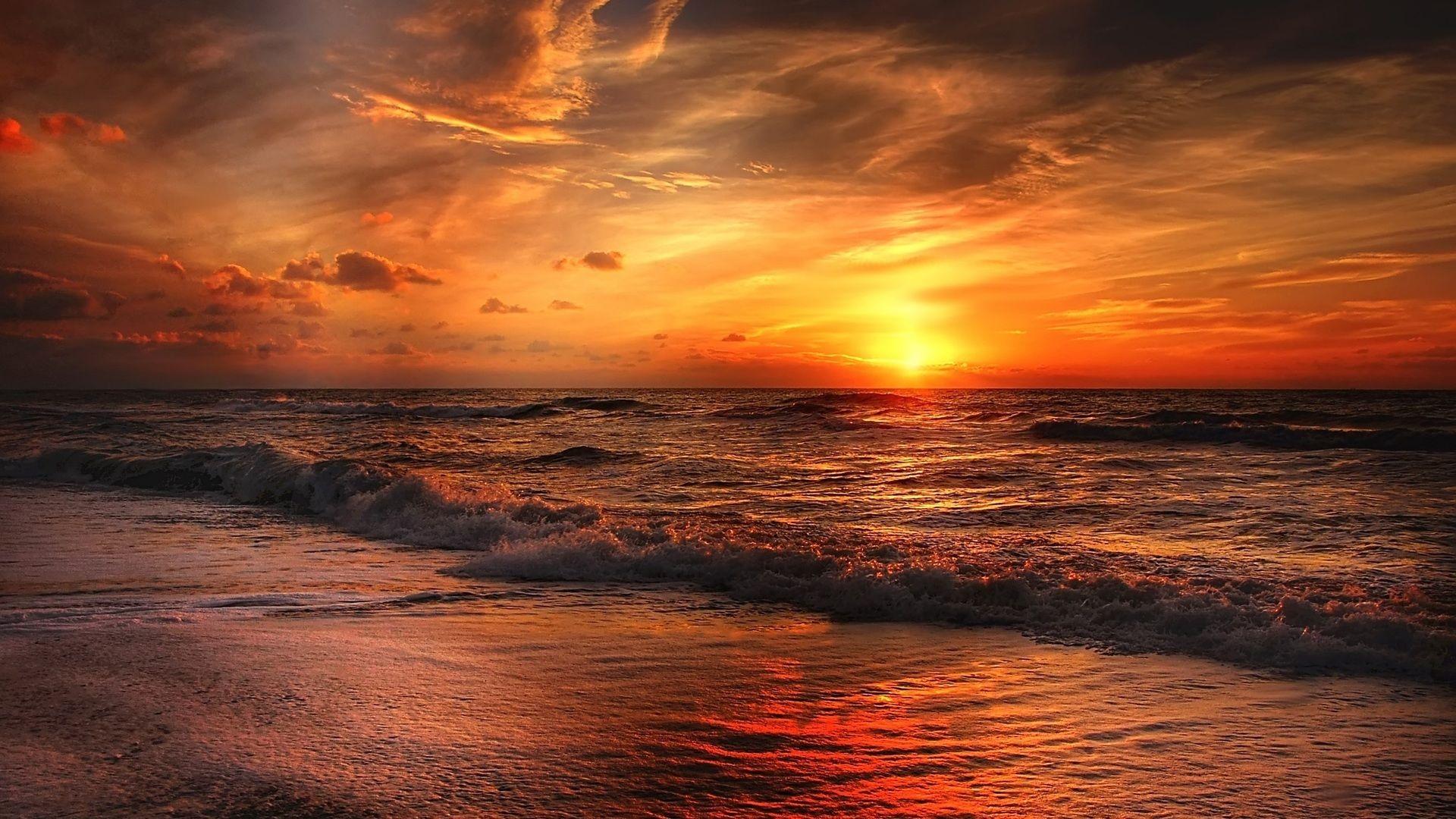 1920x1080 Beach North Sea Sunset Laptop Full HD 1080P HD 4k
