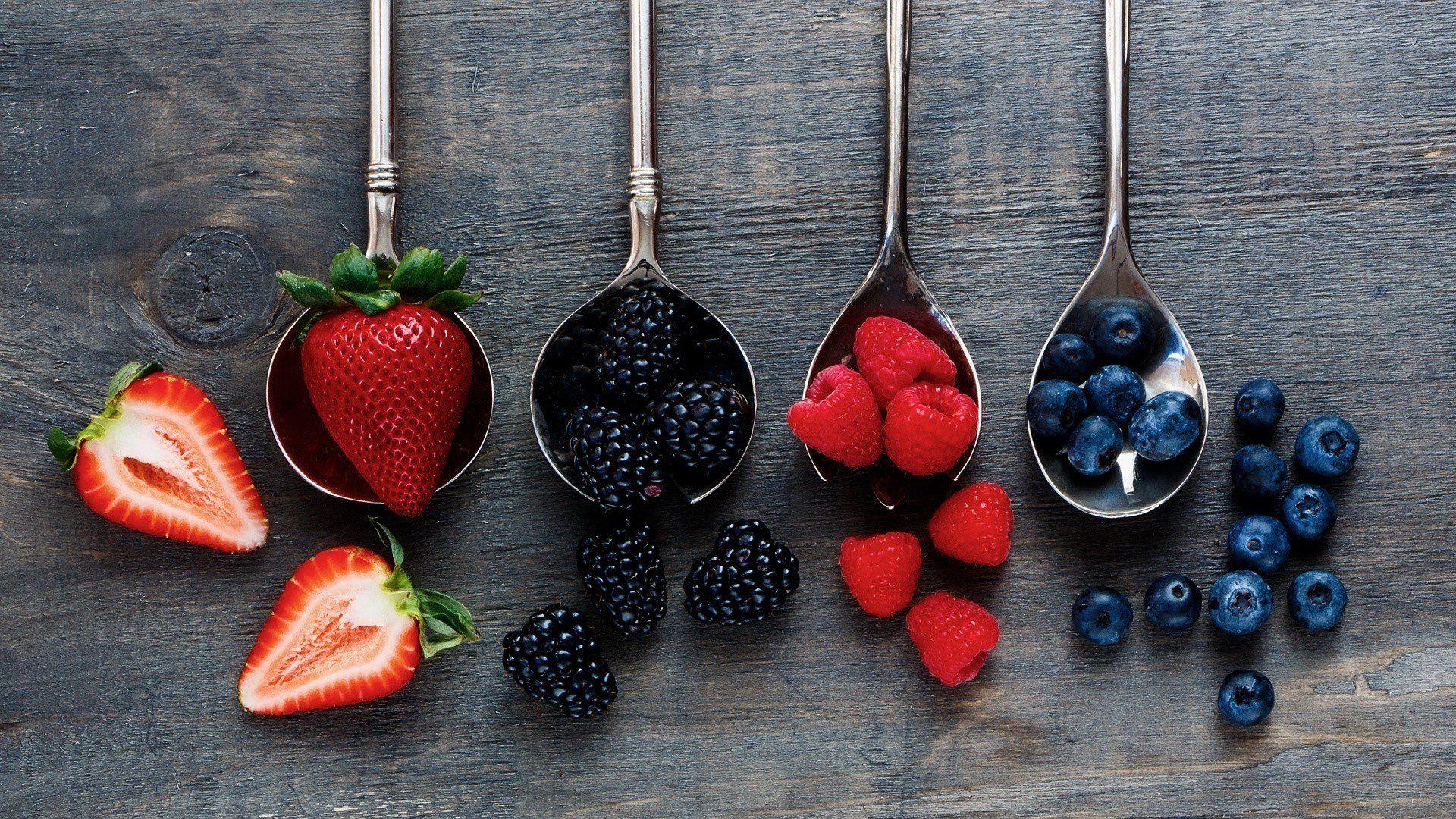 1920x1080 1920x1080 spoons fruit food strawberries