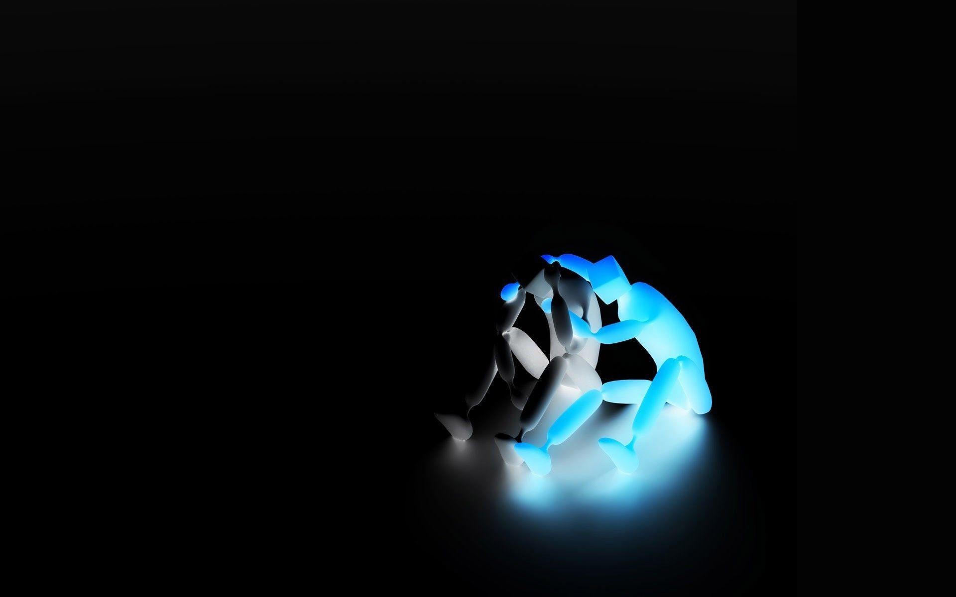 1920x1200 Black and Blue HD Wallpaper