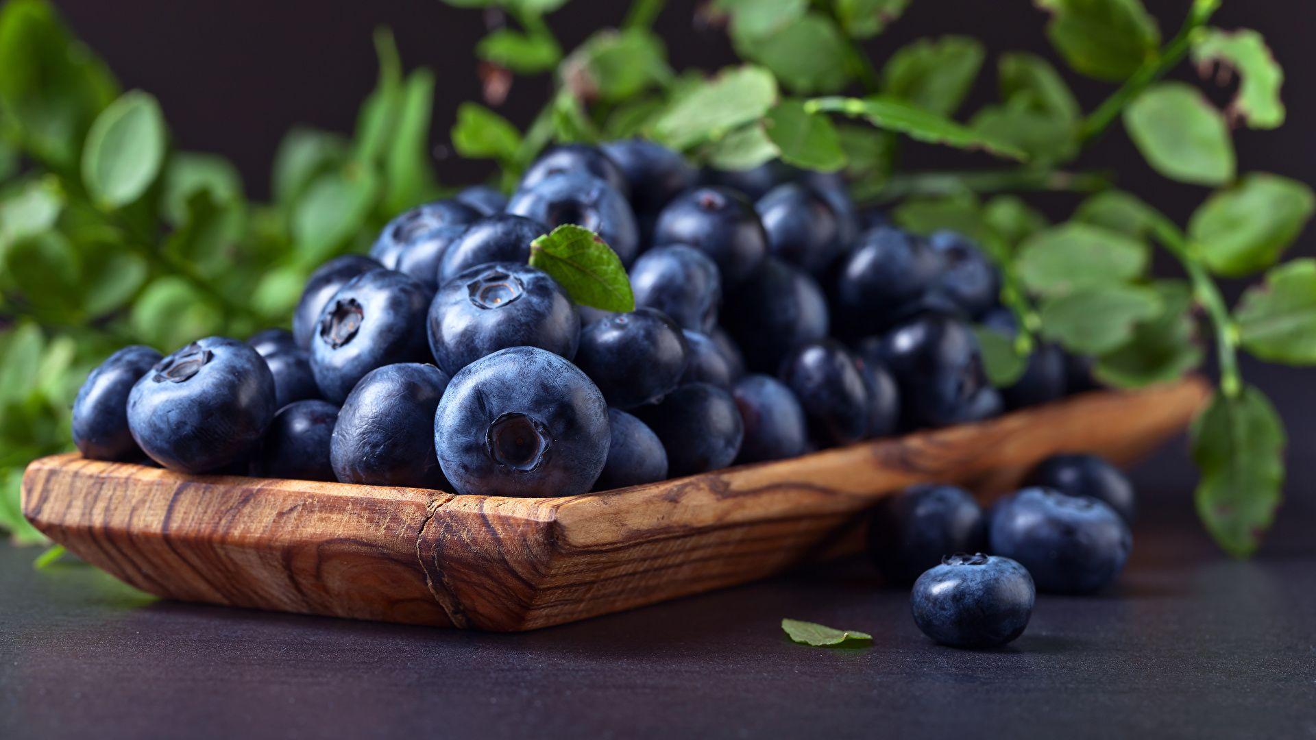 1920x1080 image Blueberries Food Berry Gray background 1920x1080