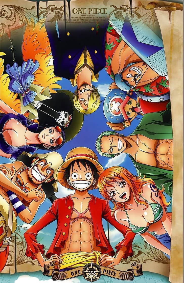 728x1115 Download Luffy Zoro One Piece Main Character Mobile Wallpaper