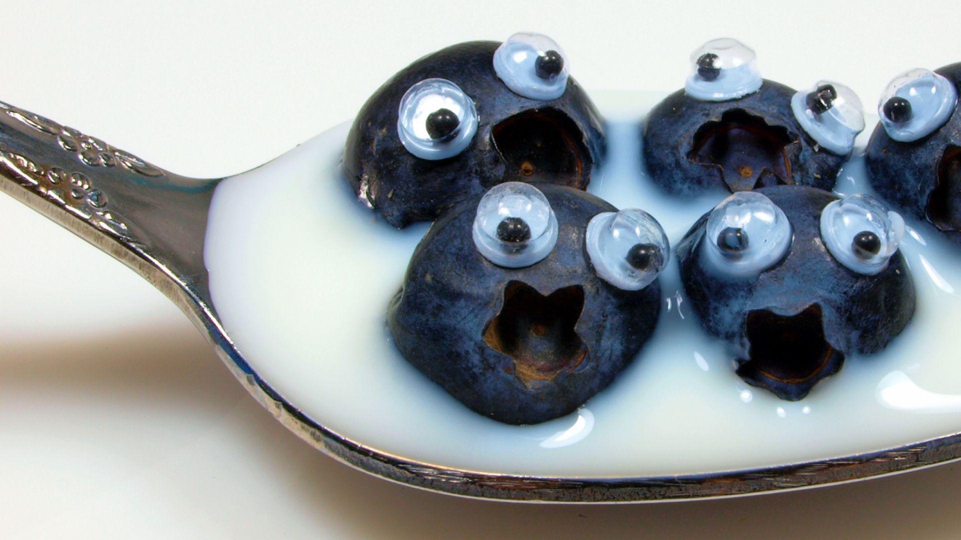 1920x1080 Fruit, Food, Cutlery, European Blueberry, Spoon Full HD