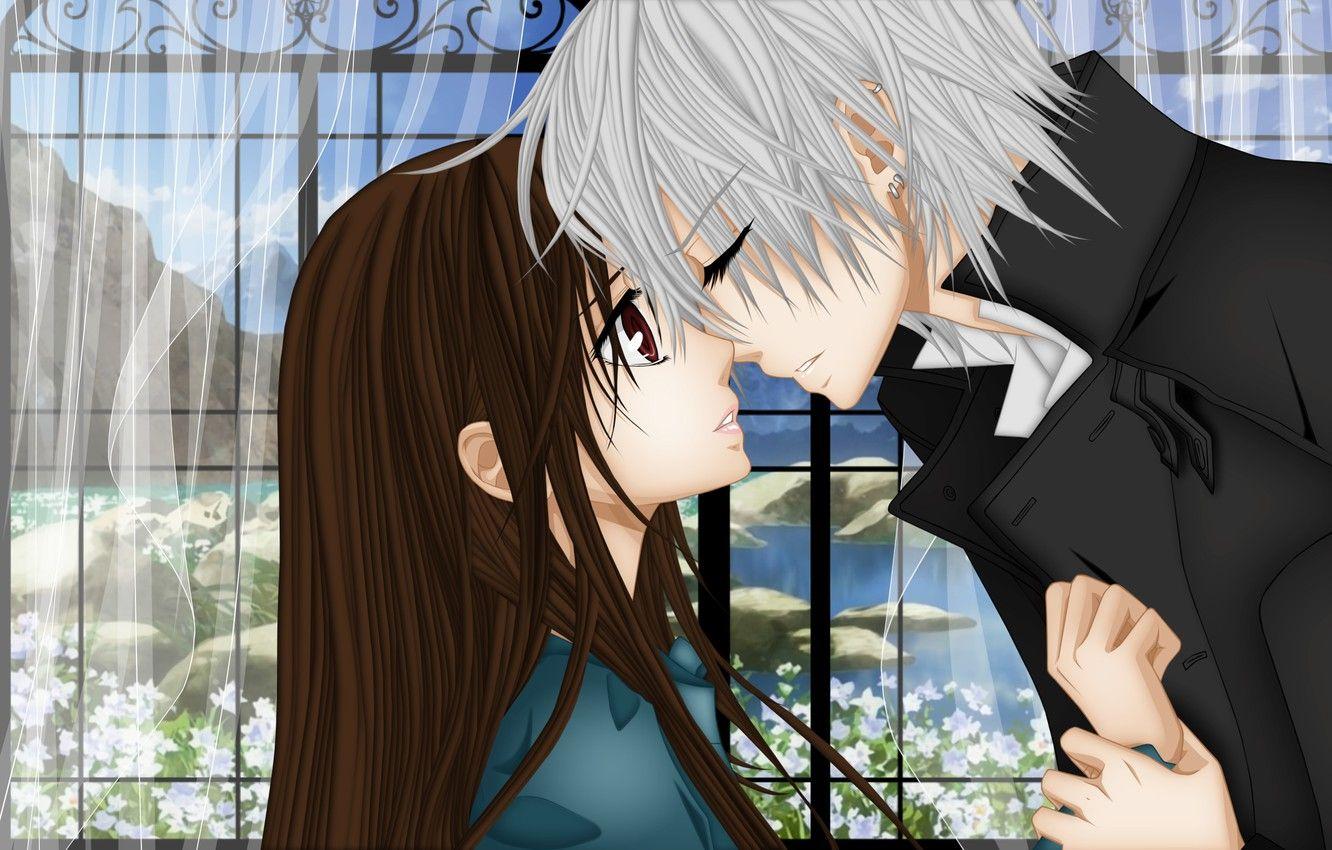 1332x850 Wallpaper water, flowers, window, curtains, Vampire Knight, Yuki, Zero image for desktop, section сёдзё