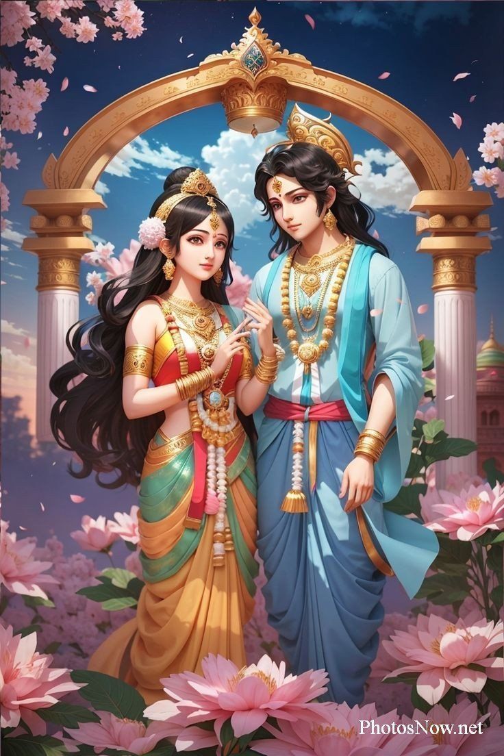 736x1104 Romantic Radha Krishna Image