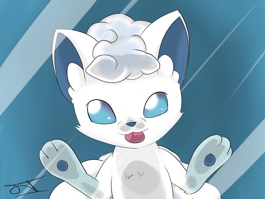 1032x774 Alolan Vulpix licking on your screen. Characters Trapped Behind