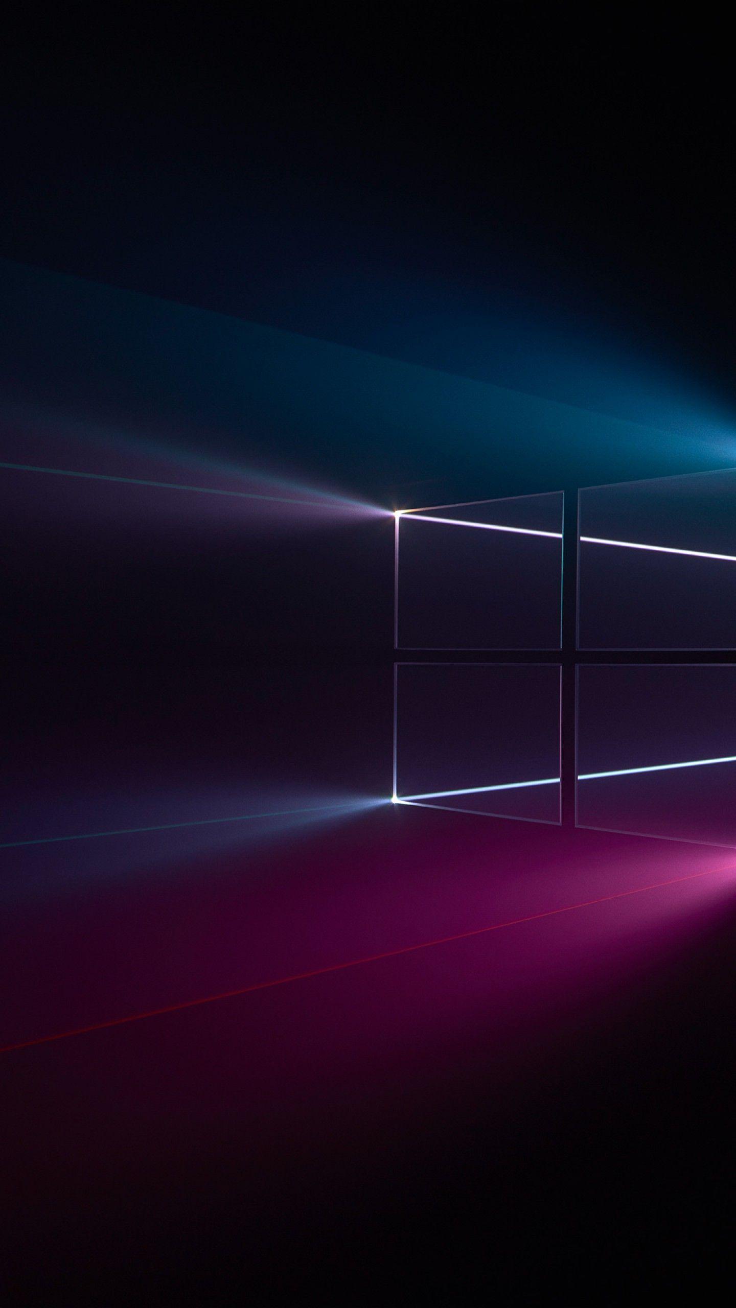 1440x2560 Hình nền Windows 10, Logo Windows, Màu xanh da trời, Hồng, Tối, độ phân giải cao