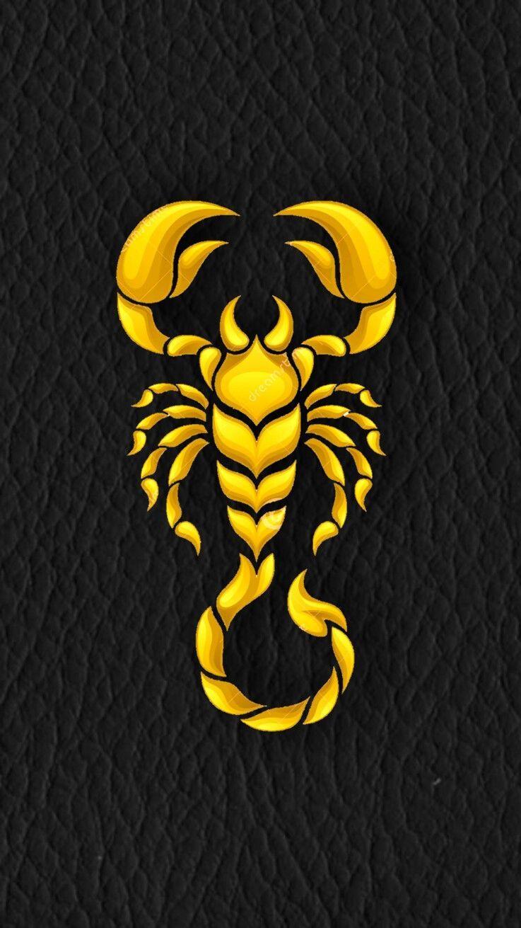 737x1311 Large golden scorpion on soft black leather iPhone wallpaper